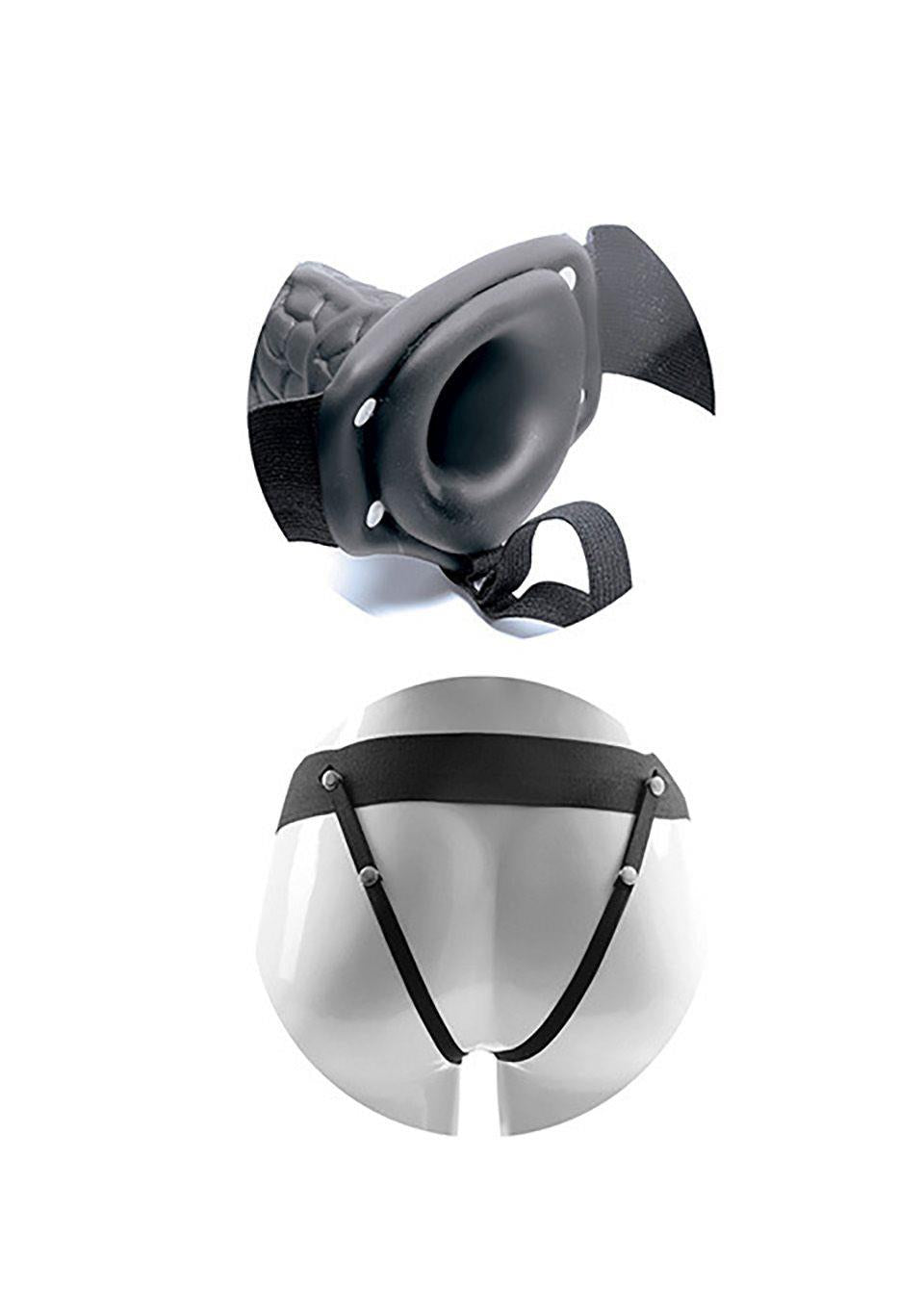 Prosthesis-VIBRATOR STRAP ON HOLLOW REAL RAPTURE 8 BLACK