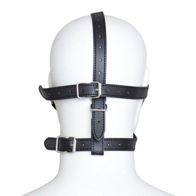 Harnais de tête avec masque pour les yeux et bâillon Restraint Total Head noir