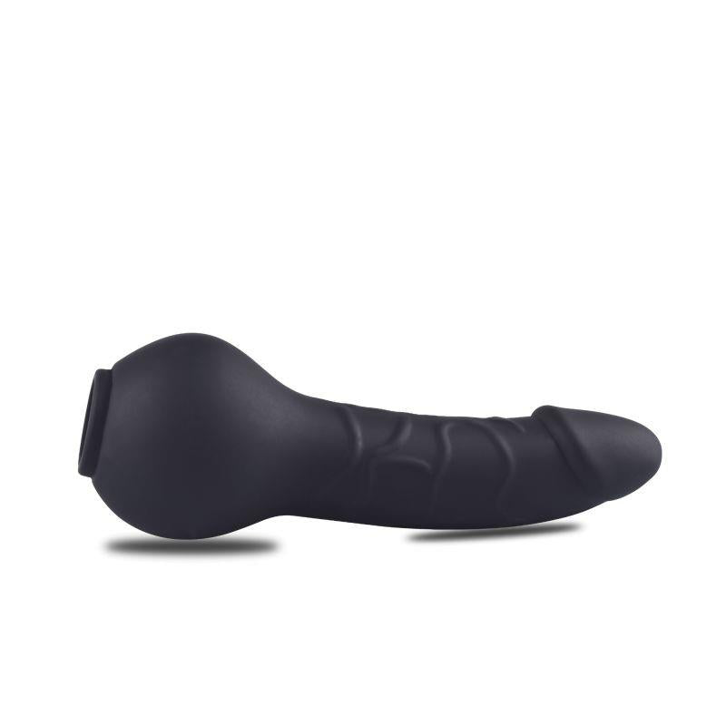 Adjustable Black strap-on harness with realistic phallus