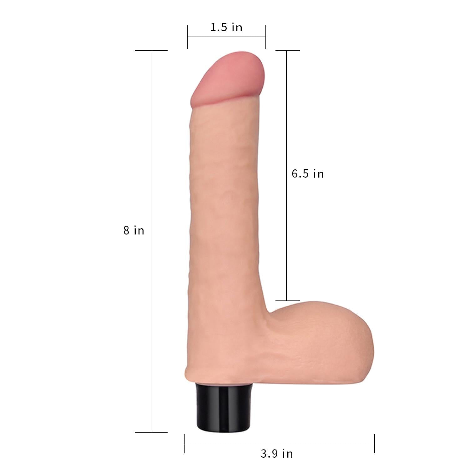 8″ REAL SOFTEE Vibrating Dildo