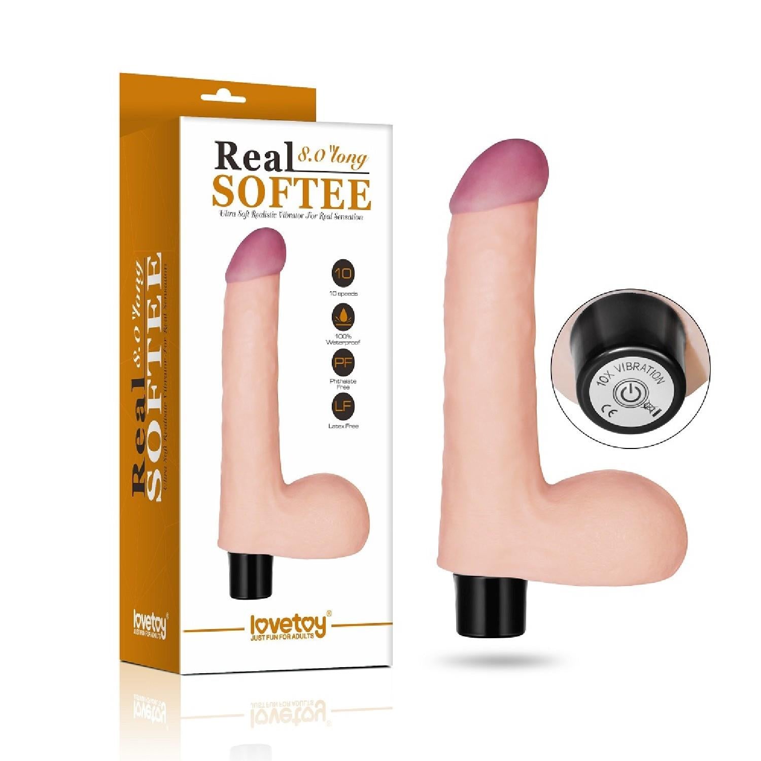 8″ REAL SOFTEE Vibrating Dildo