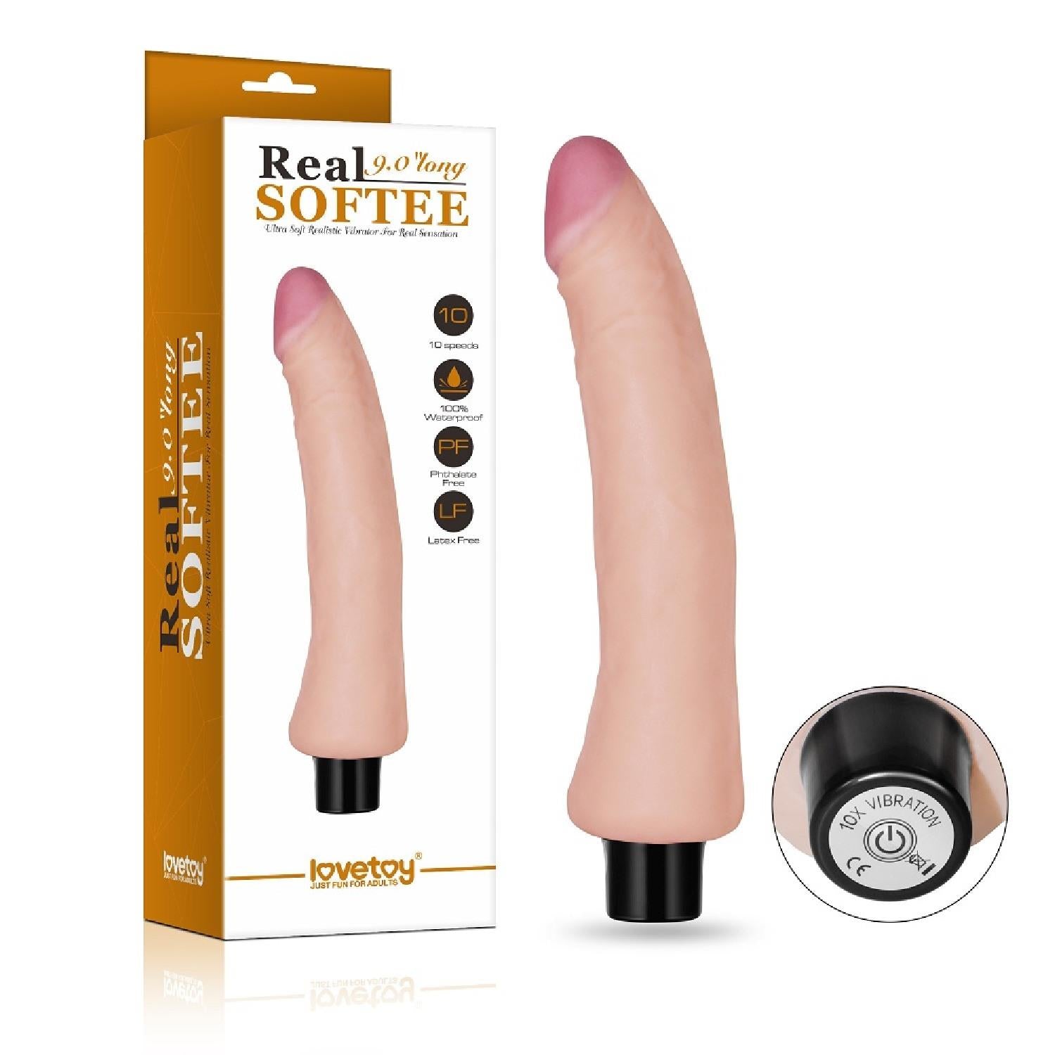 9″ REAL SOFTEE Vibrating Dildo