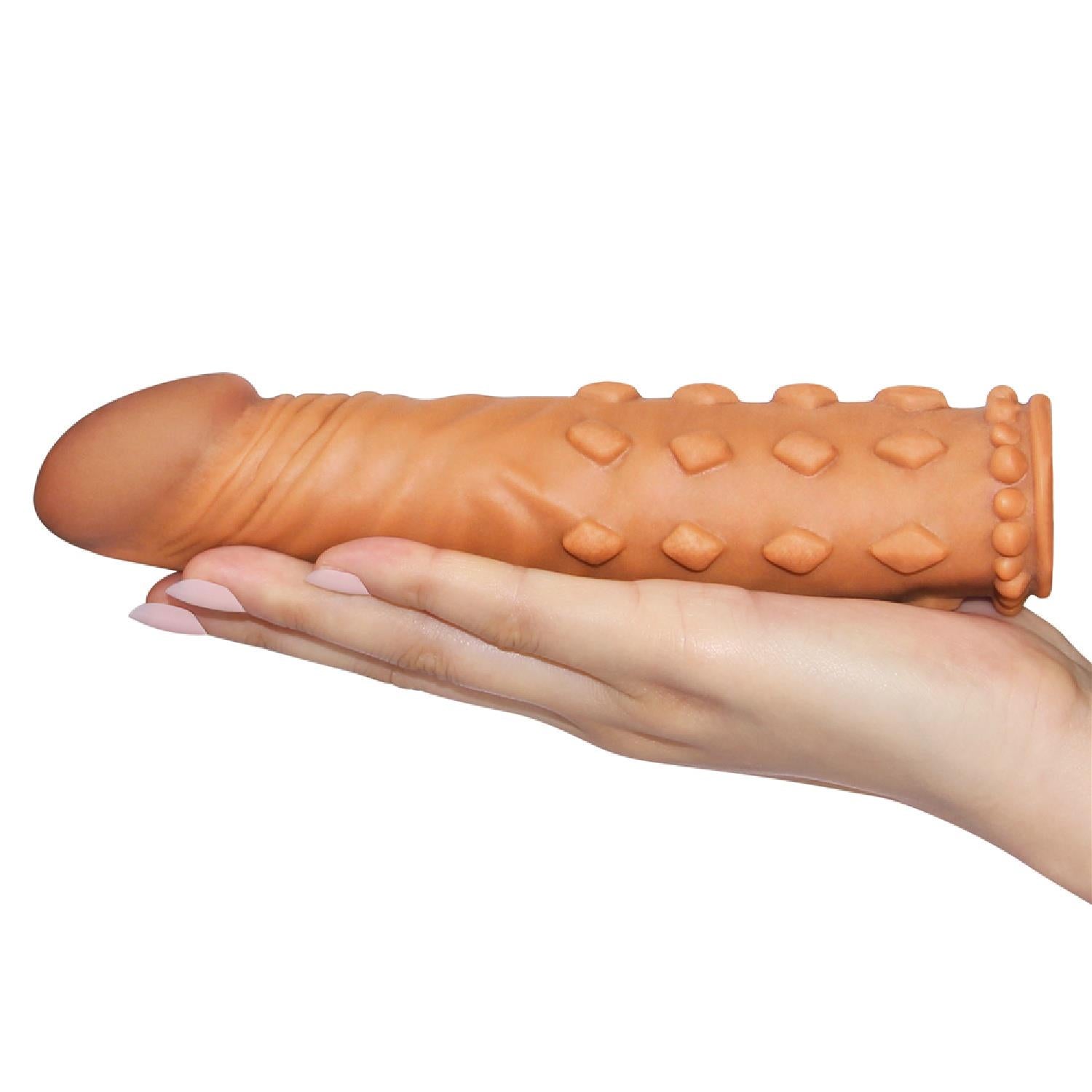 Add 2″ Pleasure X Tender Penis Sleeve Brown