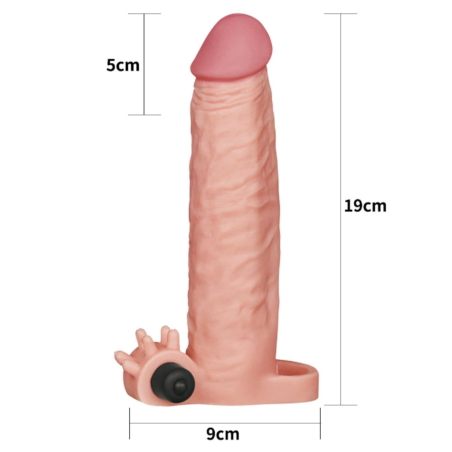 Add 2″ Pleasure X Tender Vibrating Penis Sleeve Flesh