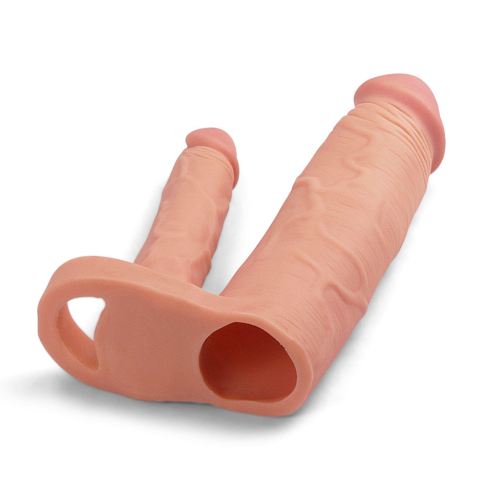 Add 2″ Pleasure X Tender Double Penis Sleeve