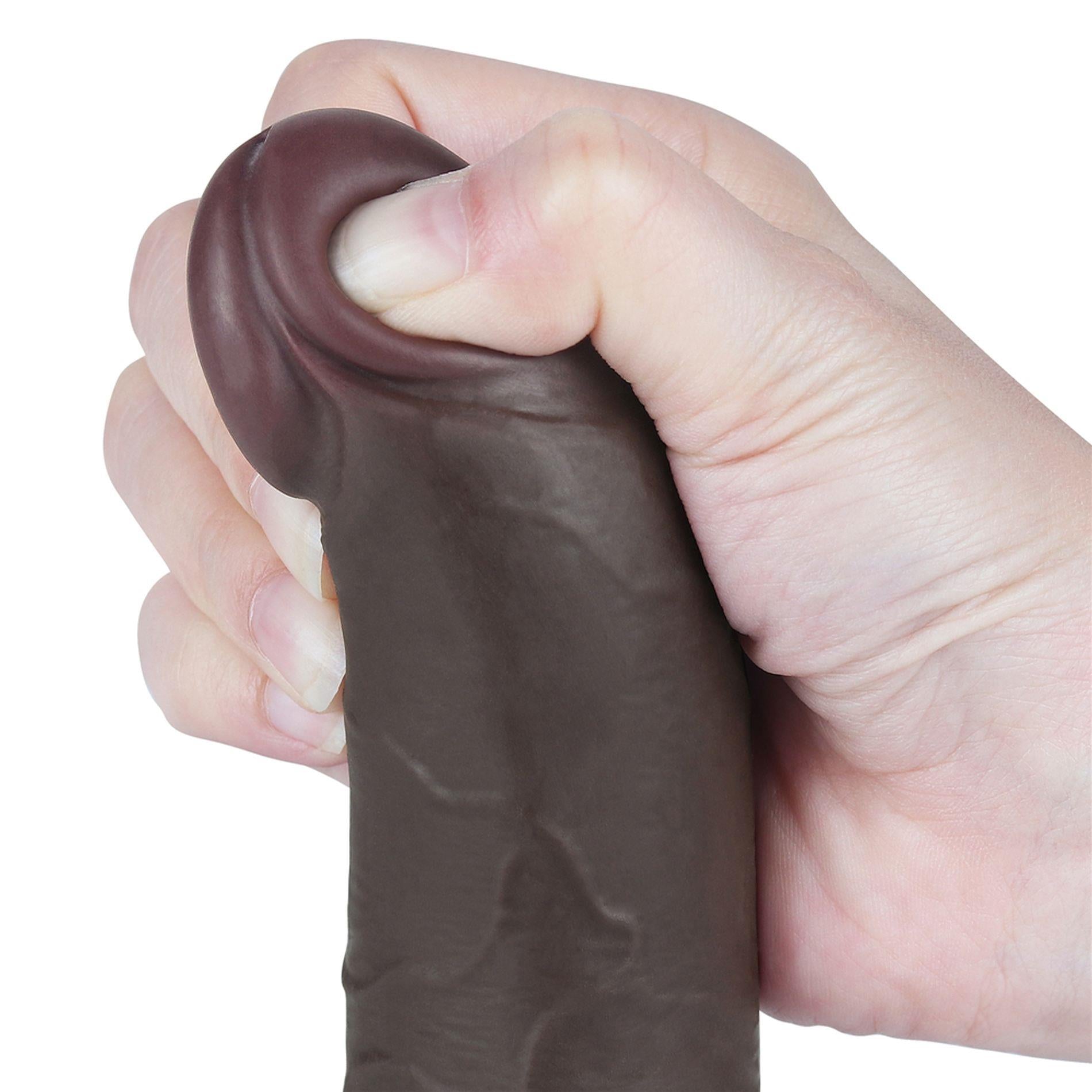 7.5'' Sliding Skin Dual Layer Dong Black