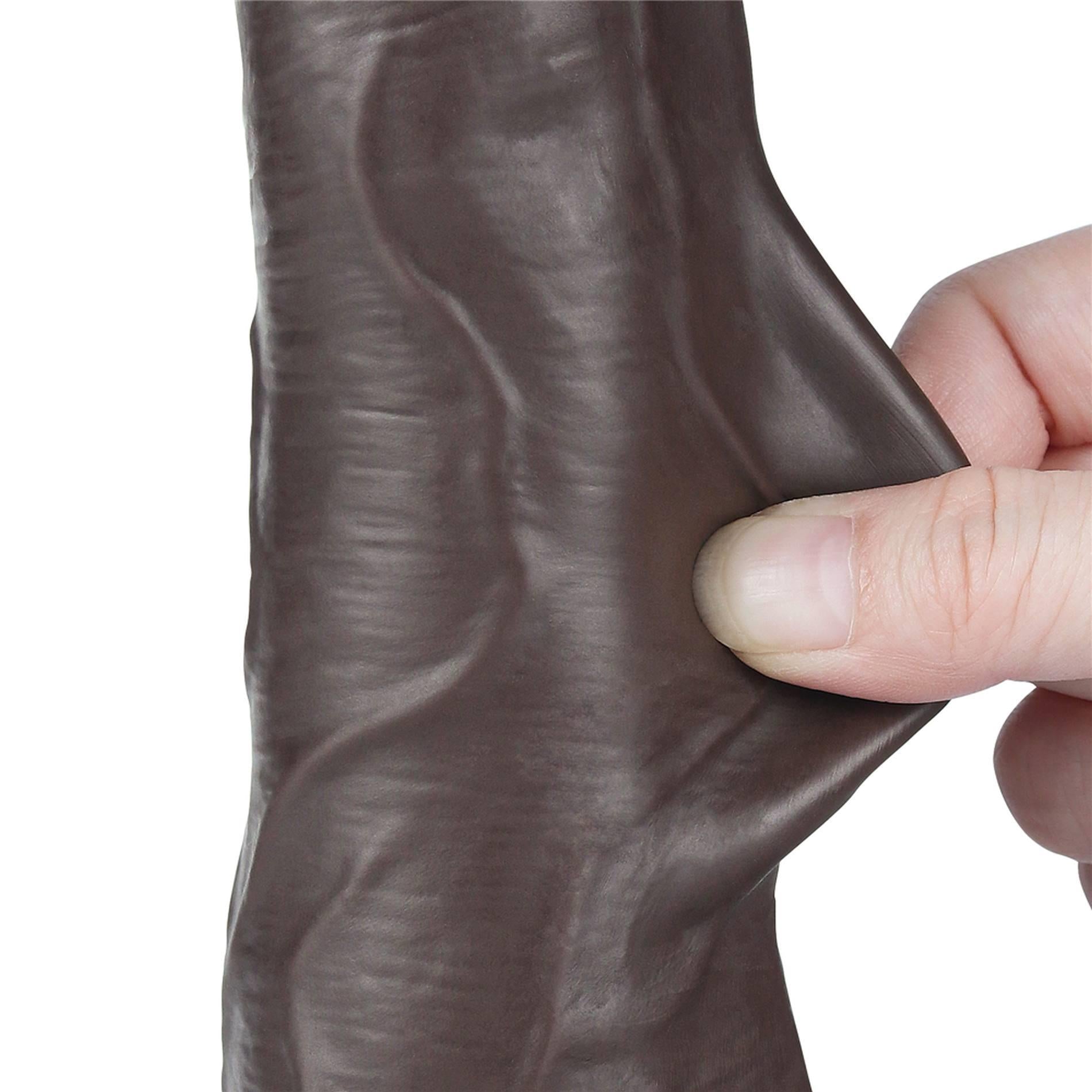 8.5'' Sliding Skin Dual Layer Dong Black