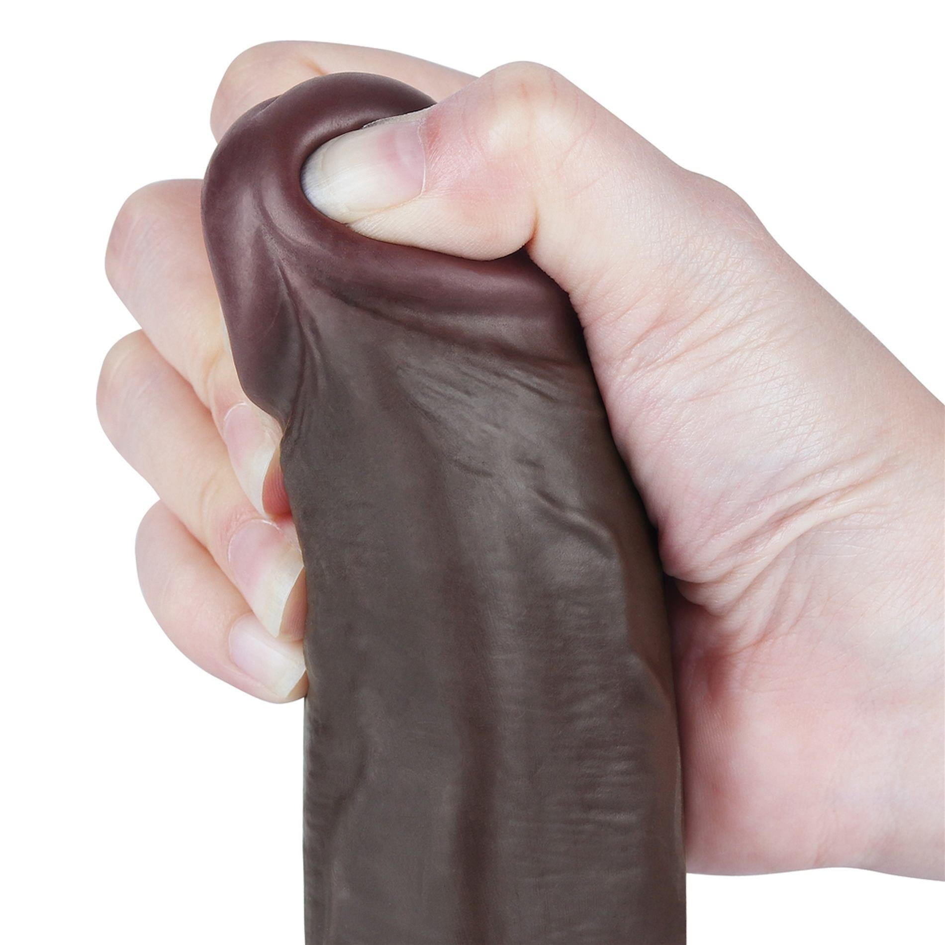 8.5'' Sliding Skin Dual Layer Dong Black
