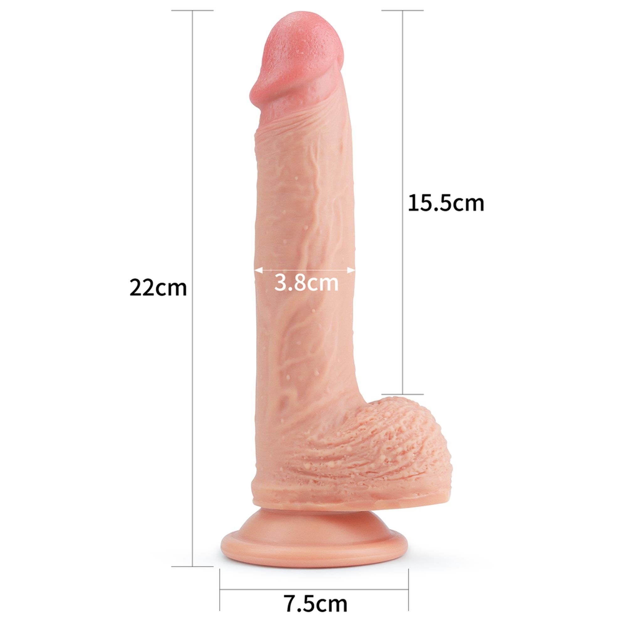8.5'' Double couche en silicone platine Cock