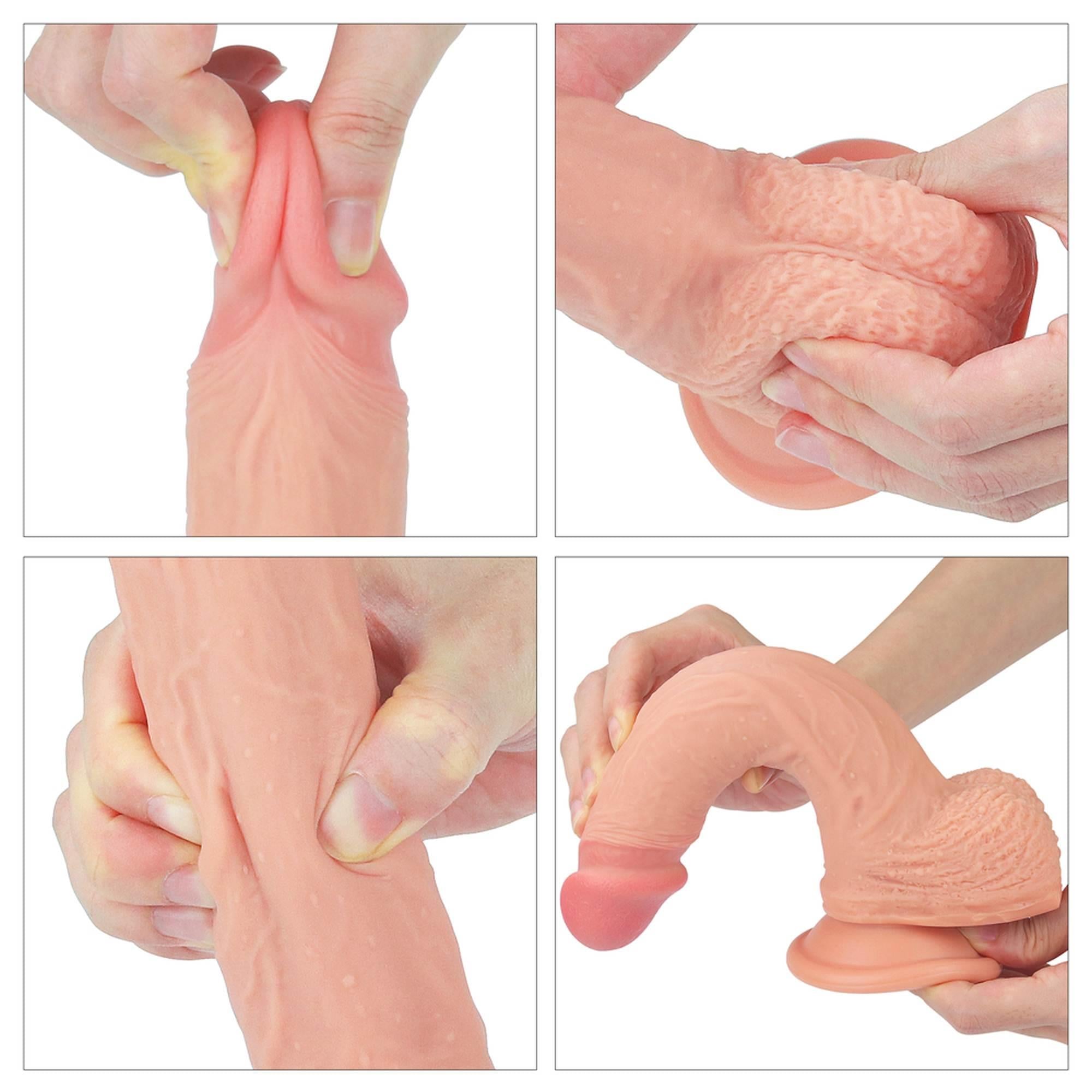 8.5'' Double couche en silicone platine Cock