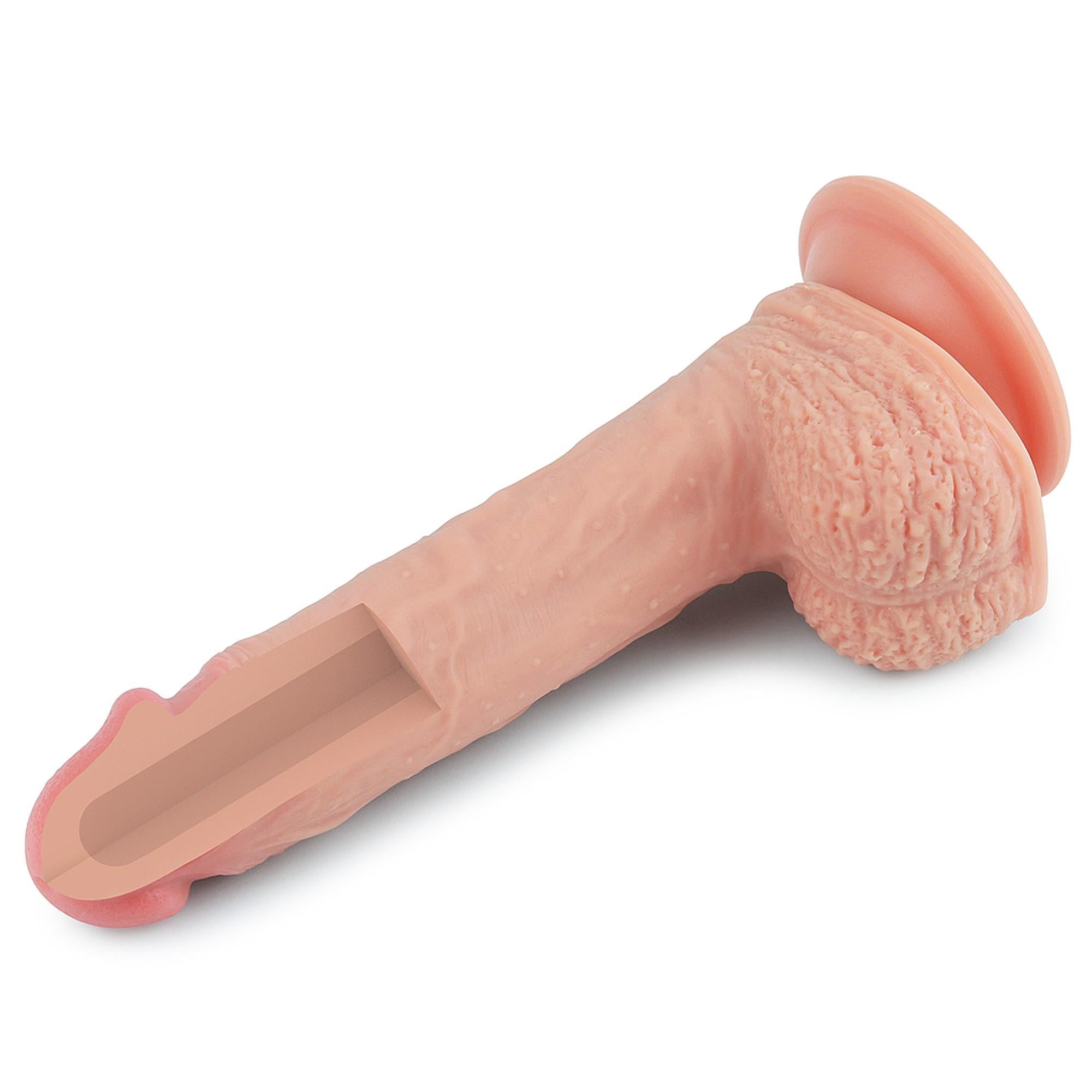 8.5'' Double couche en silicone platine Cock