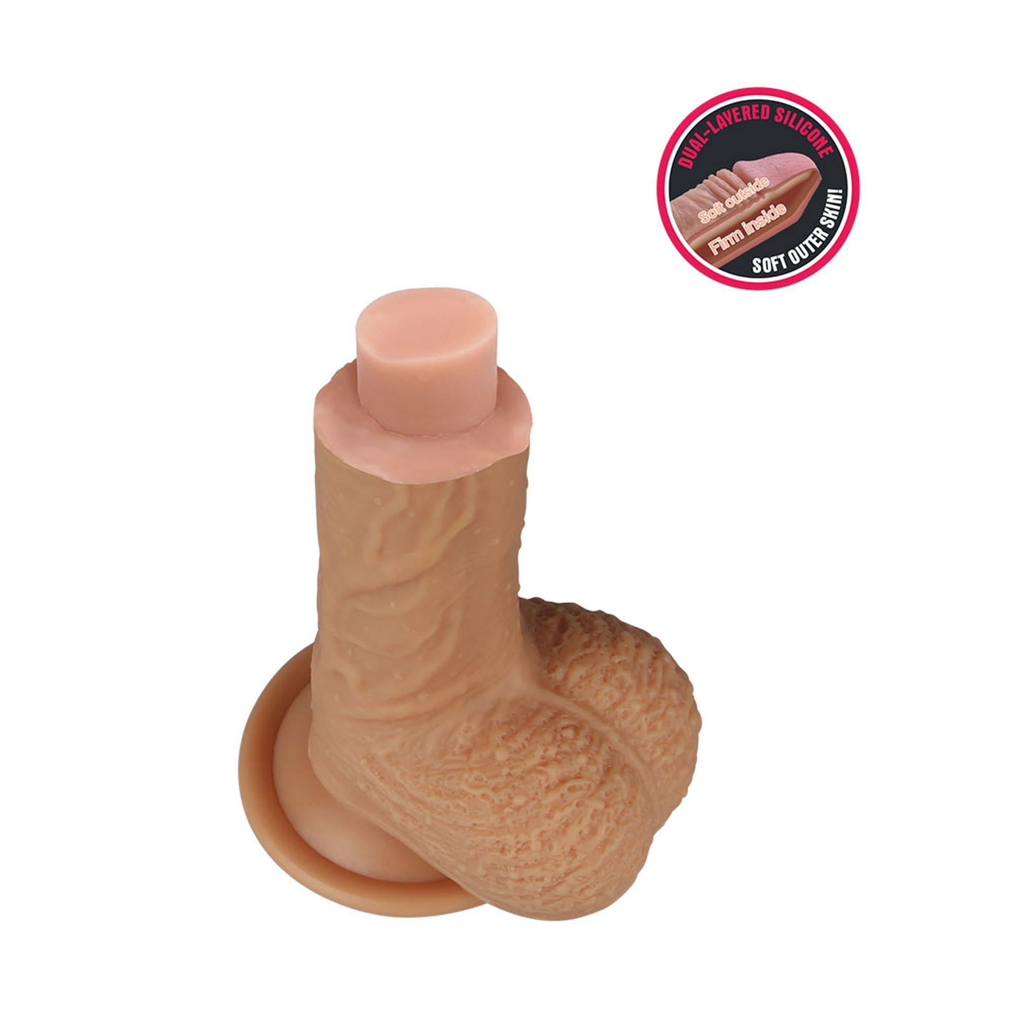 8.5'' Double couche en silicone platine Cock