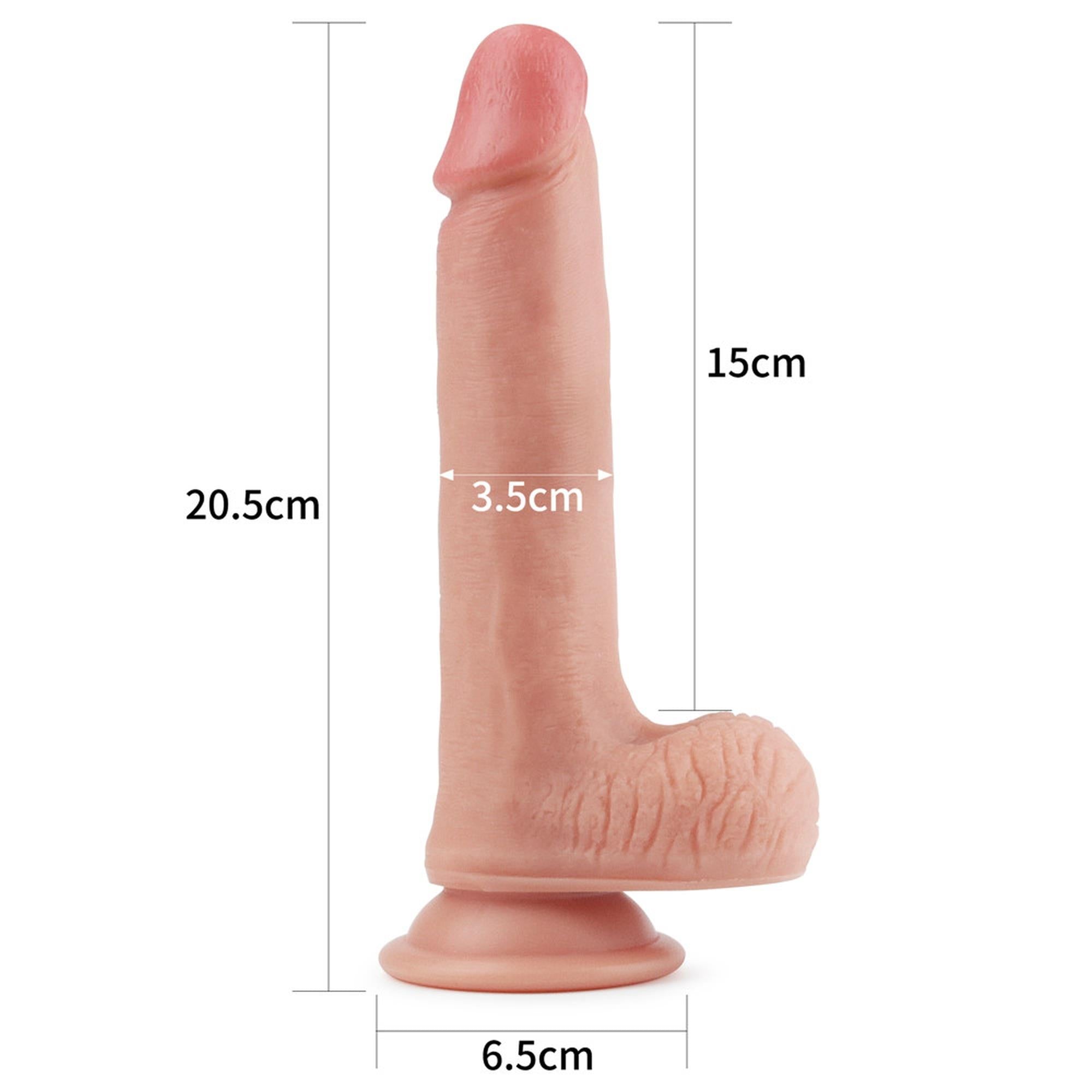 8" Dual-Layered Platinum Silicone Cock