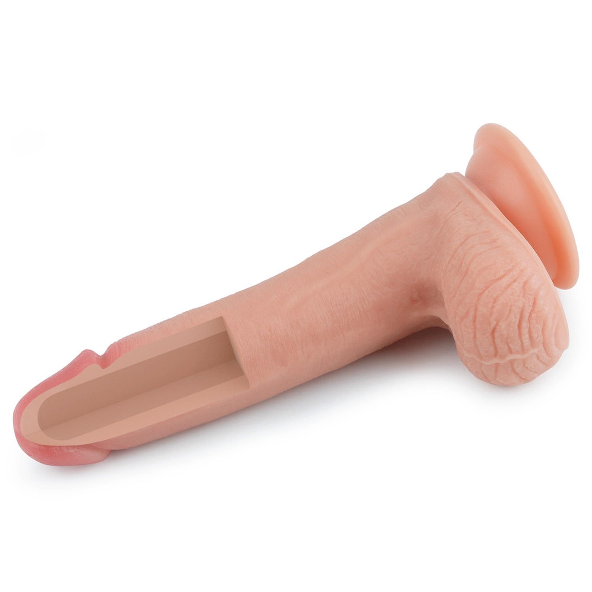 8" Dual-Layered Platinum Silicone Cock