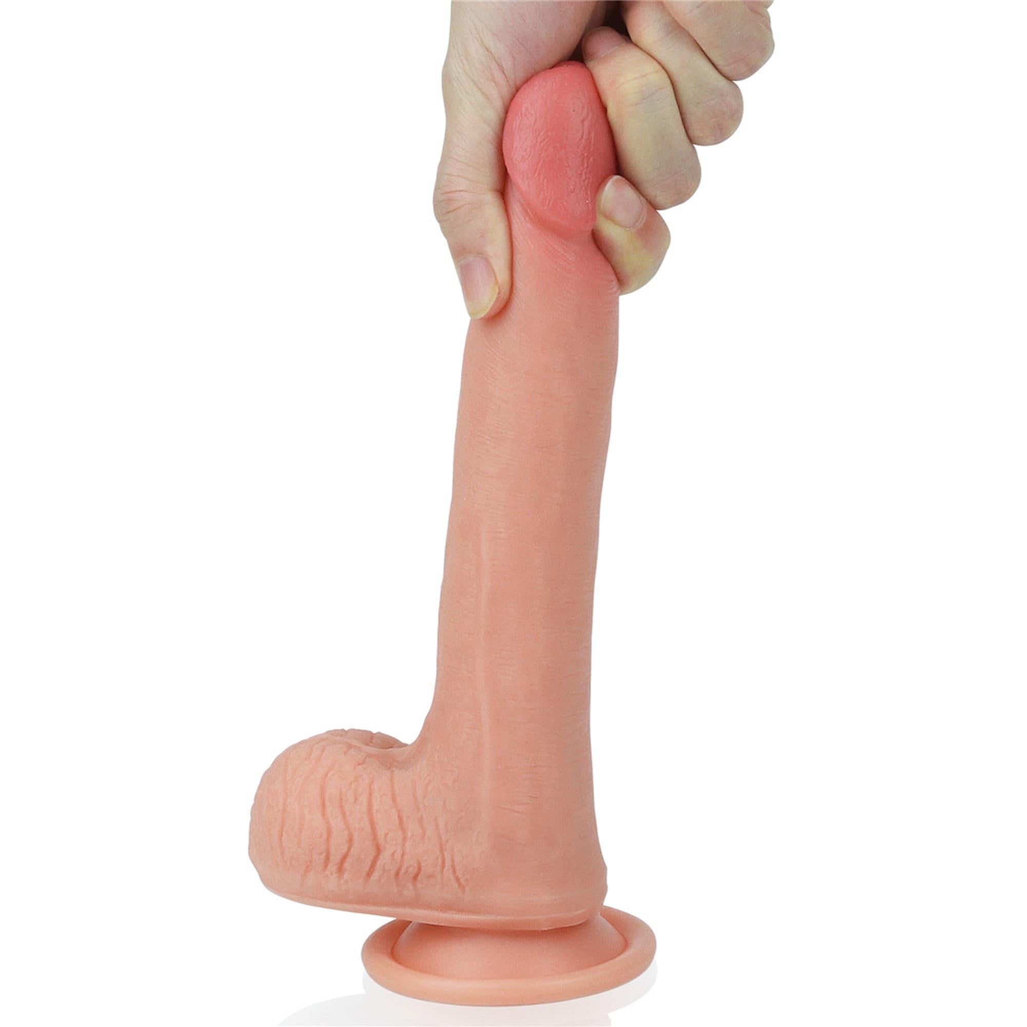 8" Dual-Layered Platinum Silicone Cock