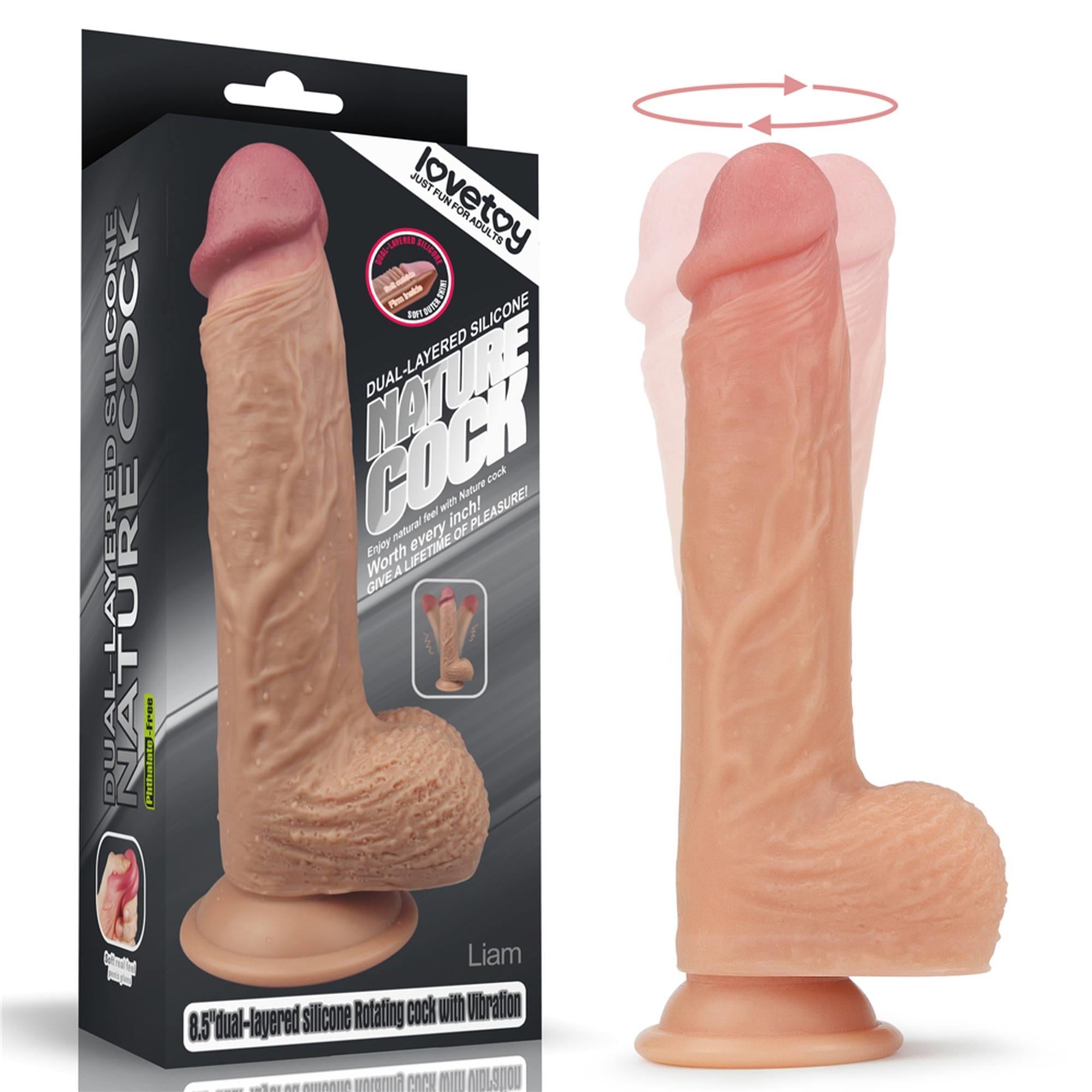 8.5″ Dual layered Silicone Rotating Nature Cock Liam