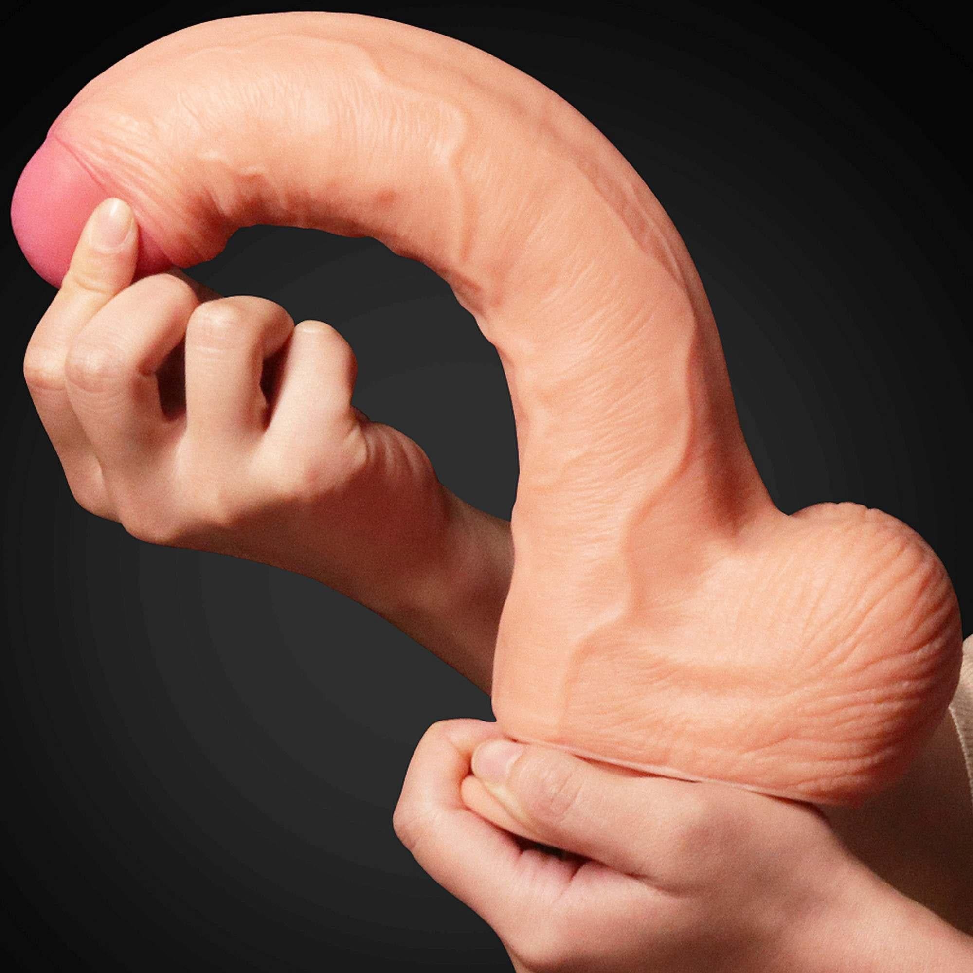 11″ Dual Layer Platinum Silicone Cock