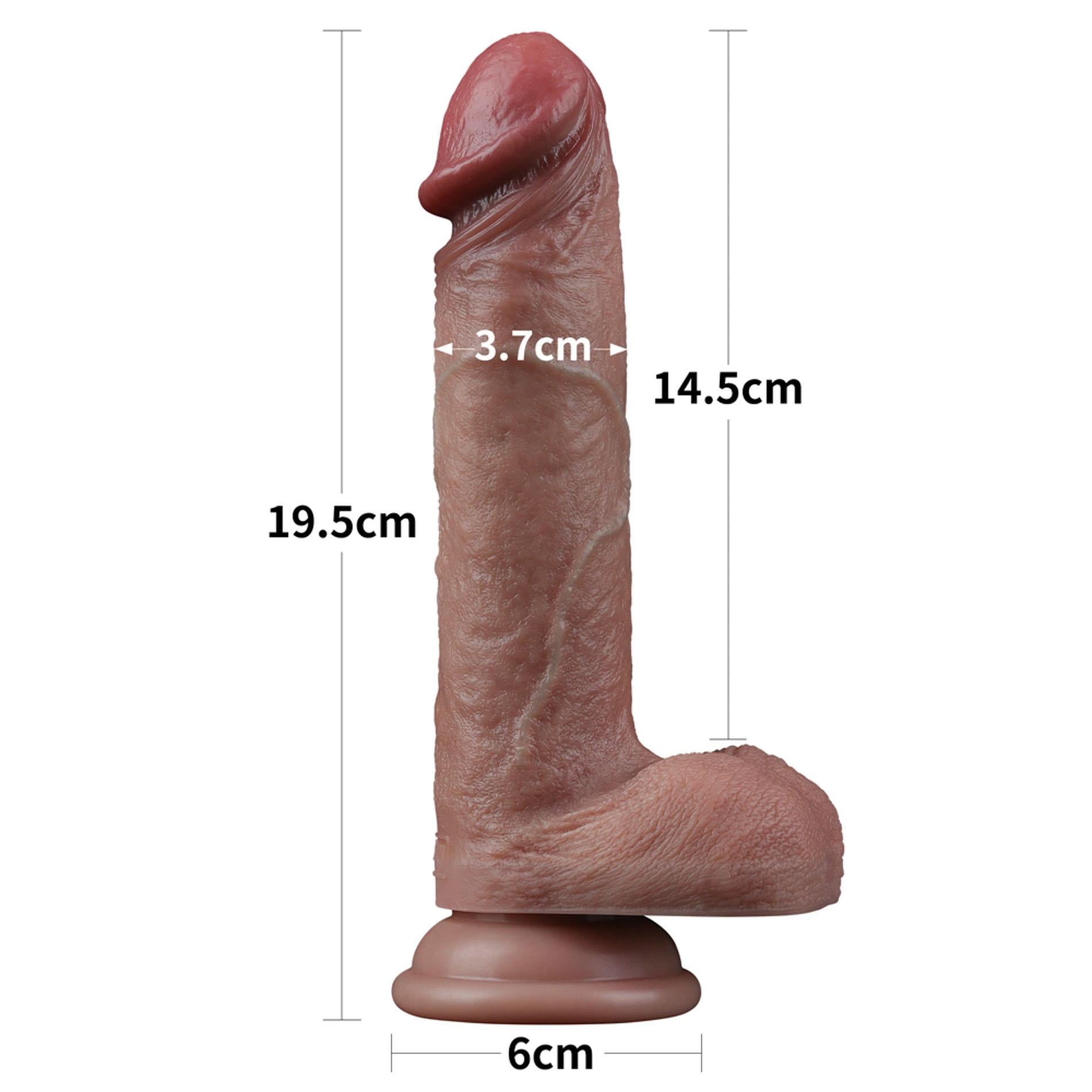 Cock en silicone double couche de 7,5''