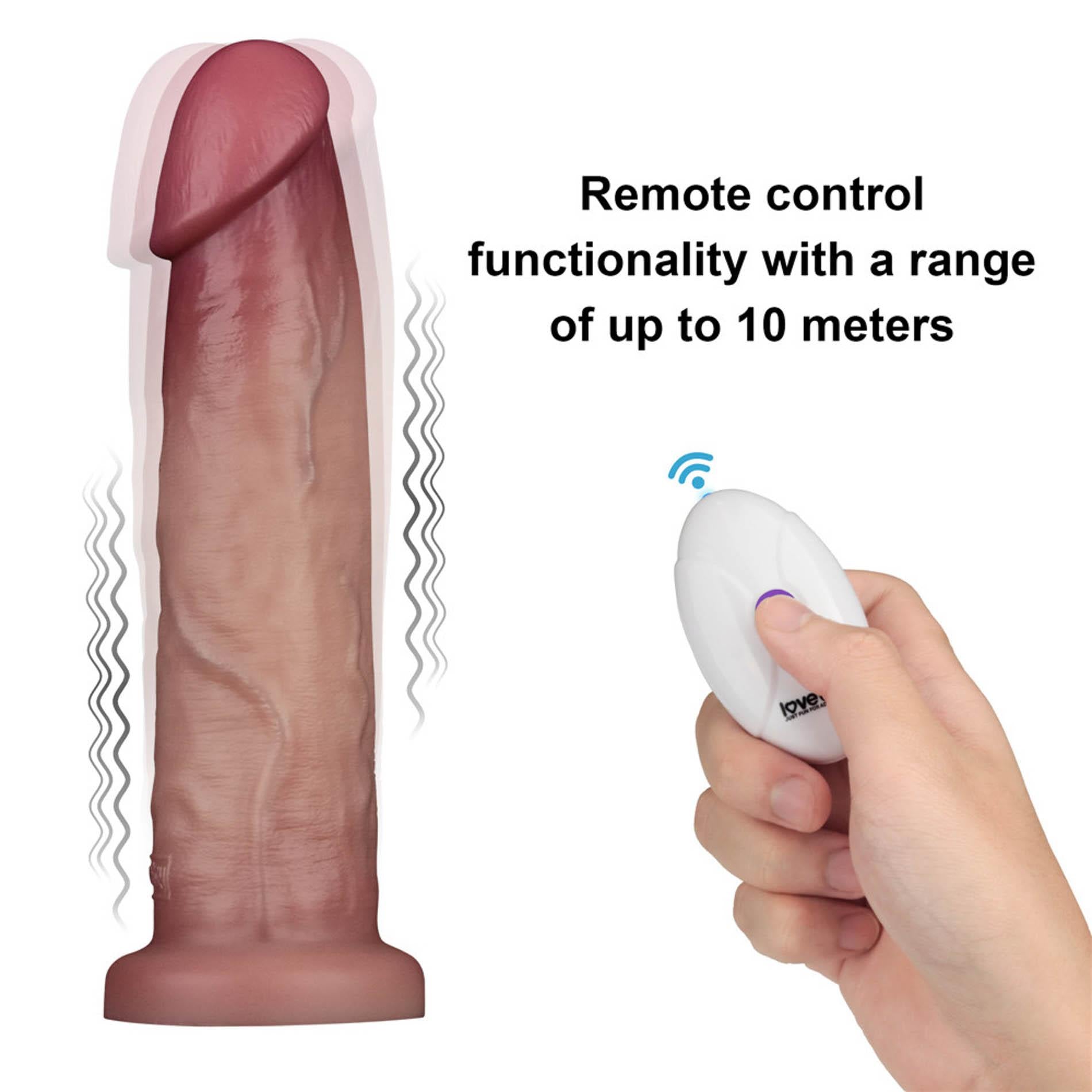 Dong coulissant vibrant 9" Pro II en silicone double couche
