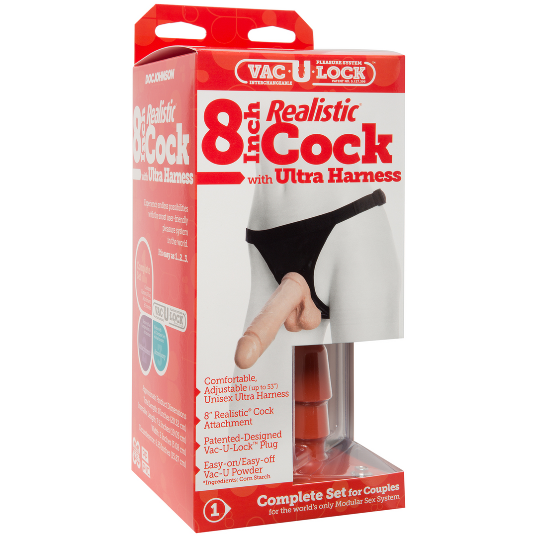 Cock réaliste + Ultra Harnais - 8 / 20 cm