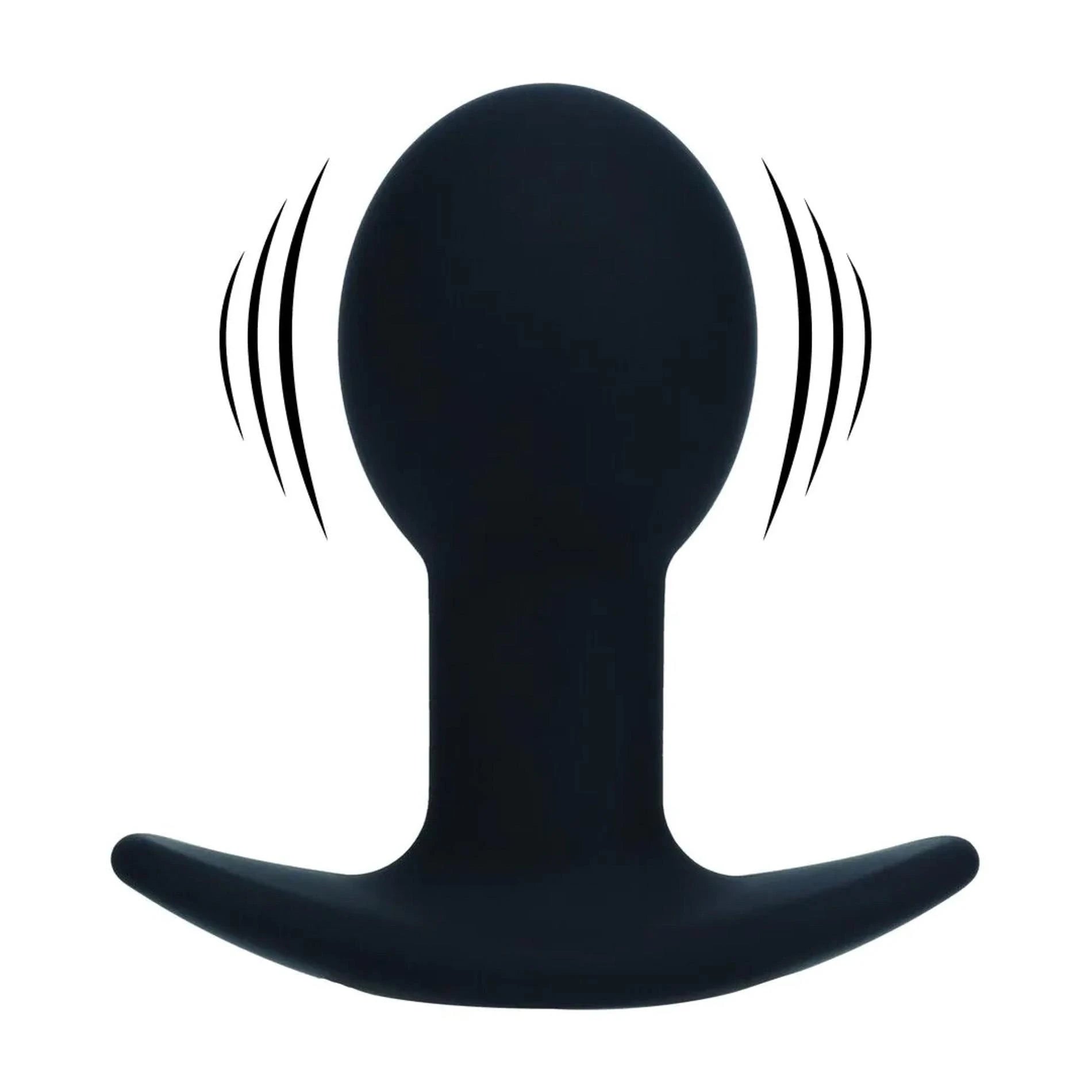Single Bulb Vibrating Silicone Anal Plug - Black