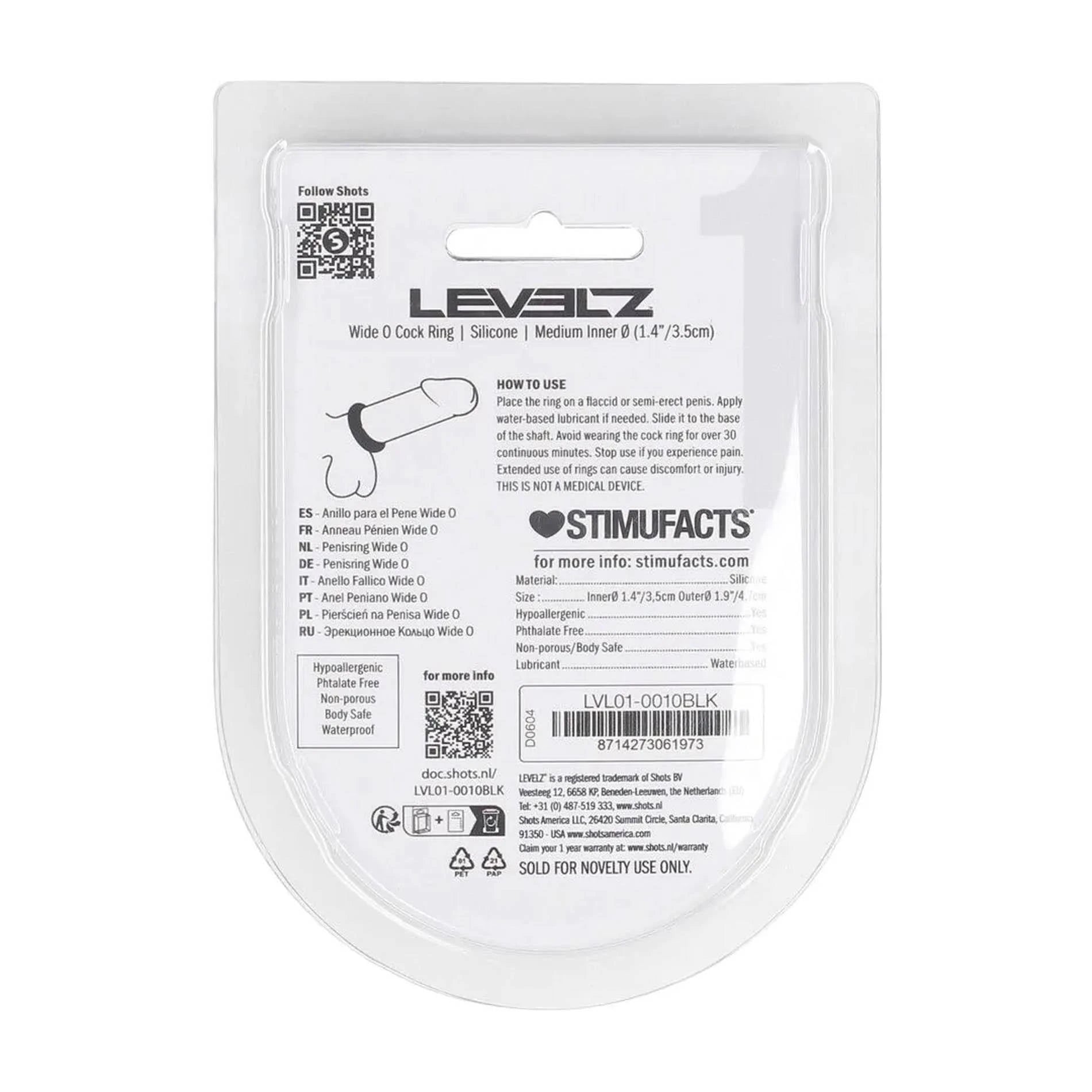 Wide O Silicone Cockring - M - 35mm - Black