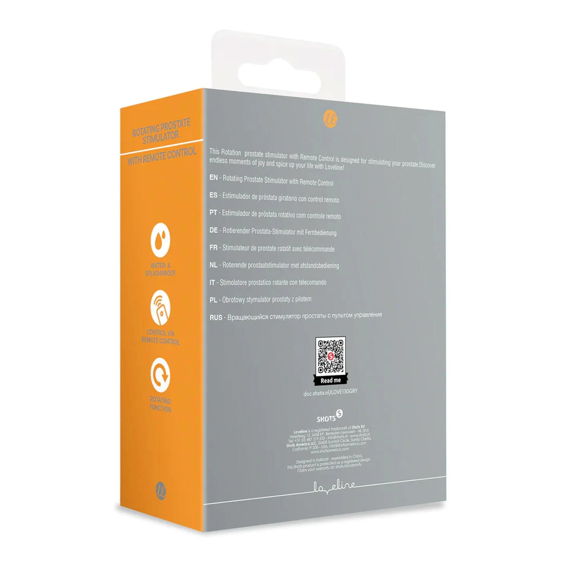 Stimulateur de prostate rotatif avec télécommande - Gris Gotham