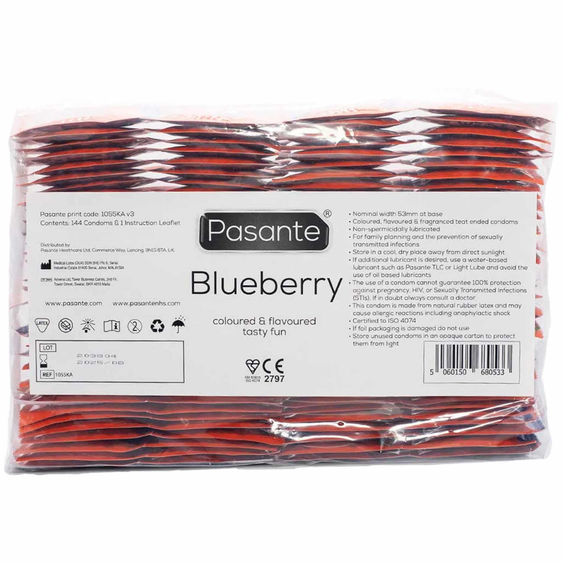 Préservatifs Pasante Blueberry Blast en vrac 144 pièces