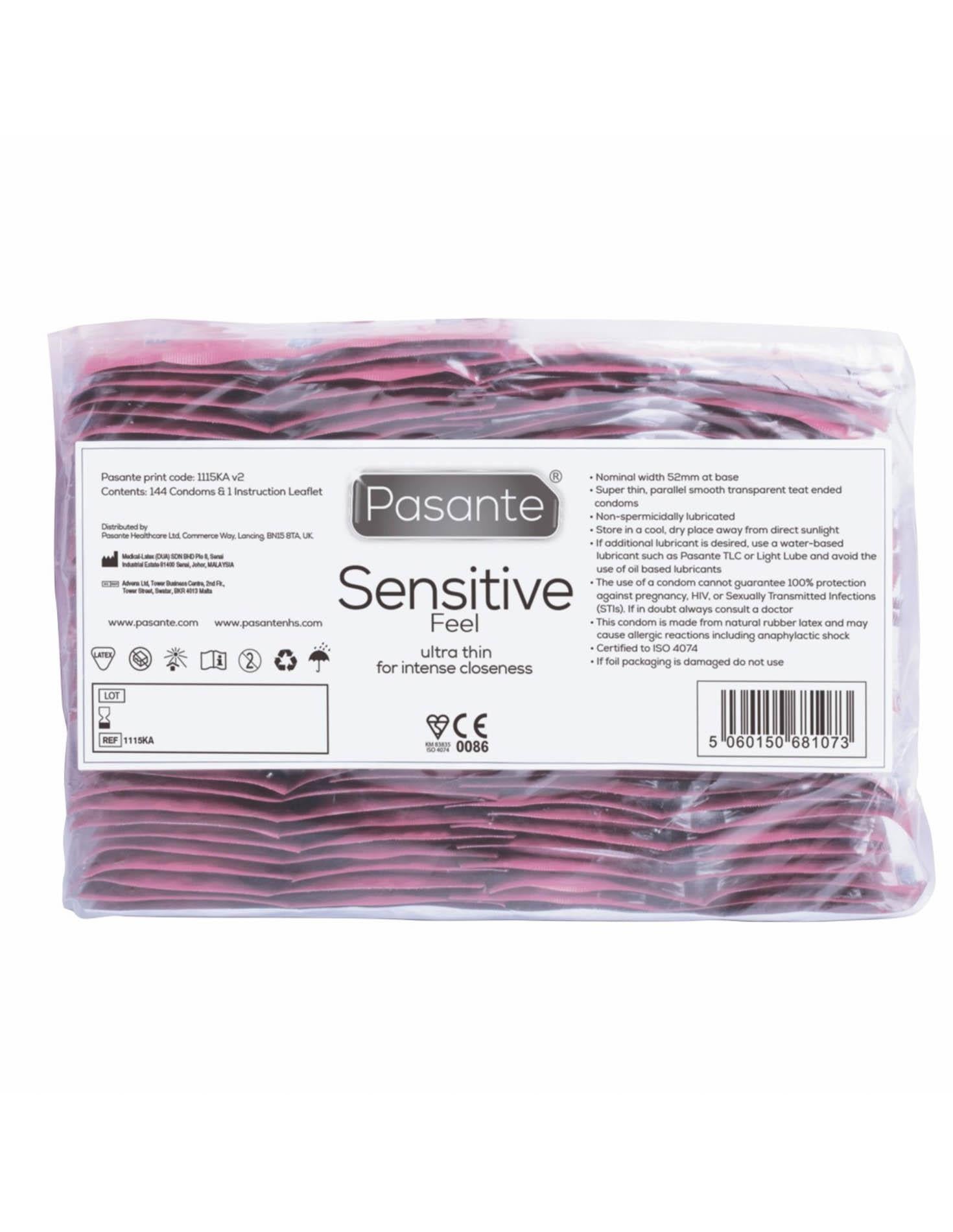 Préservatifs Pasante Sensitive/Feel Paquets en Vrac 144 pcs