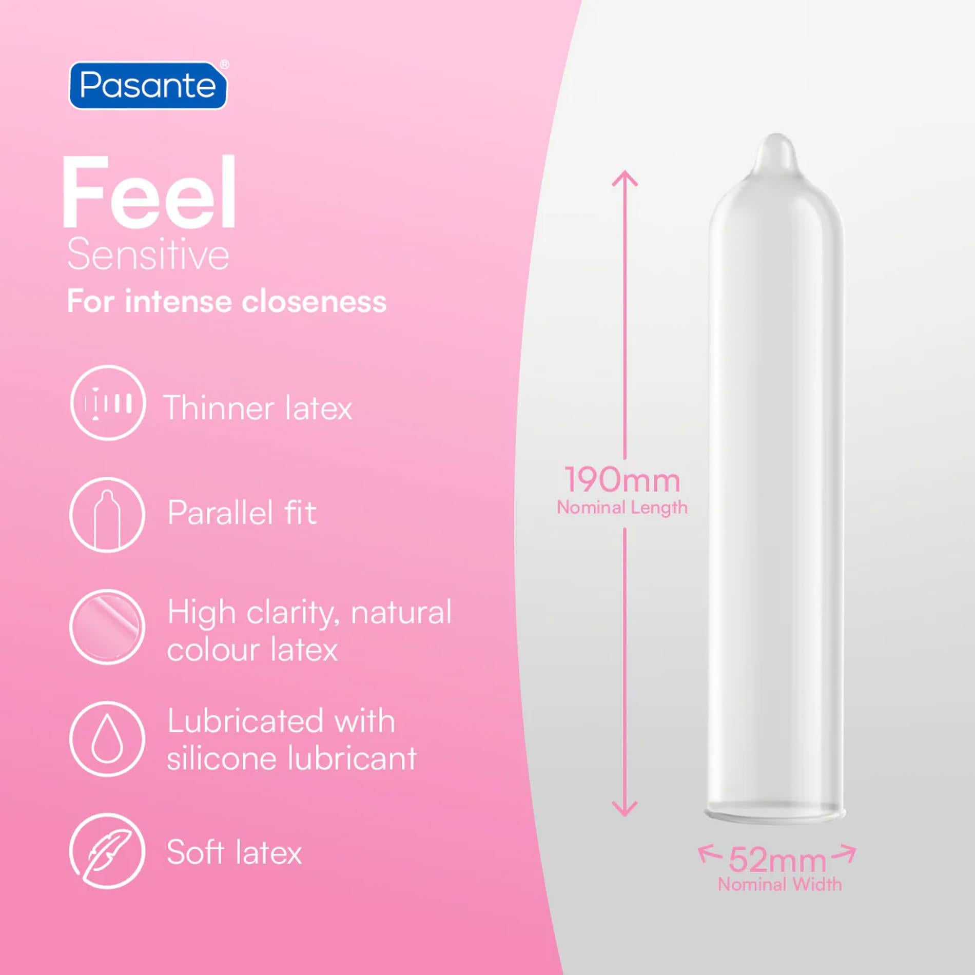 Préservatifs Pasante Sensitive/Feel Paquets en Vrac 144 pcs