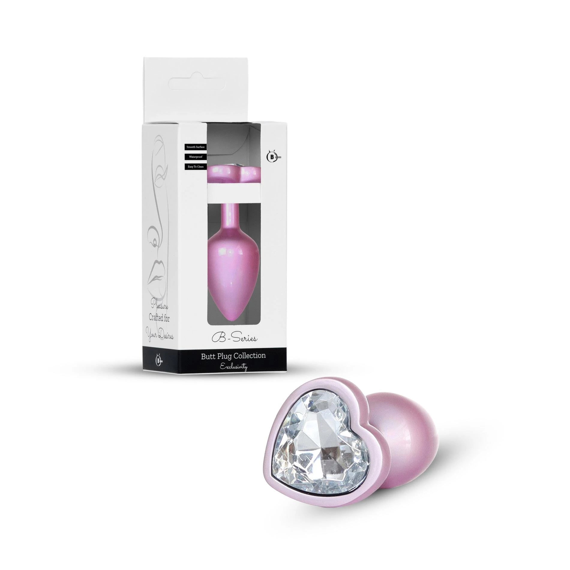 Plug-Bijoux Perle Rose Cœur PLUG- Transparent L