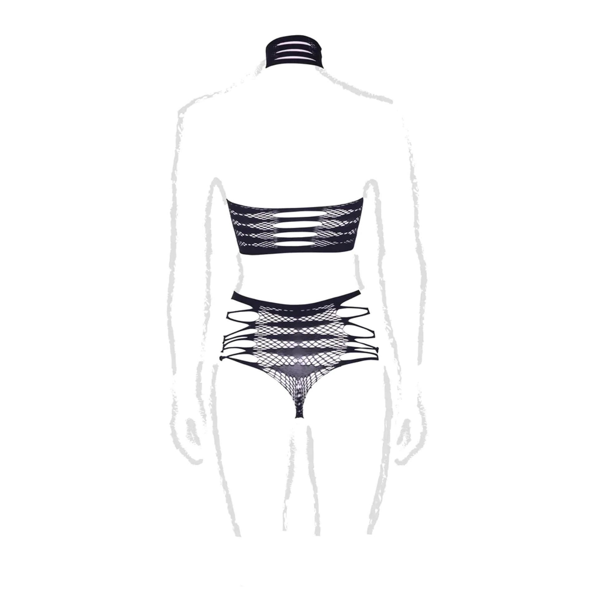 Carpo XLVI - Two Piece with Turtleneck, Crop Top and Panty - Plus Size