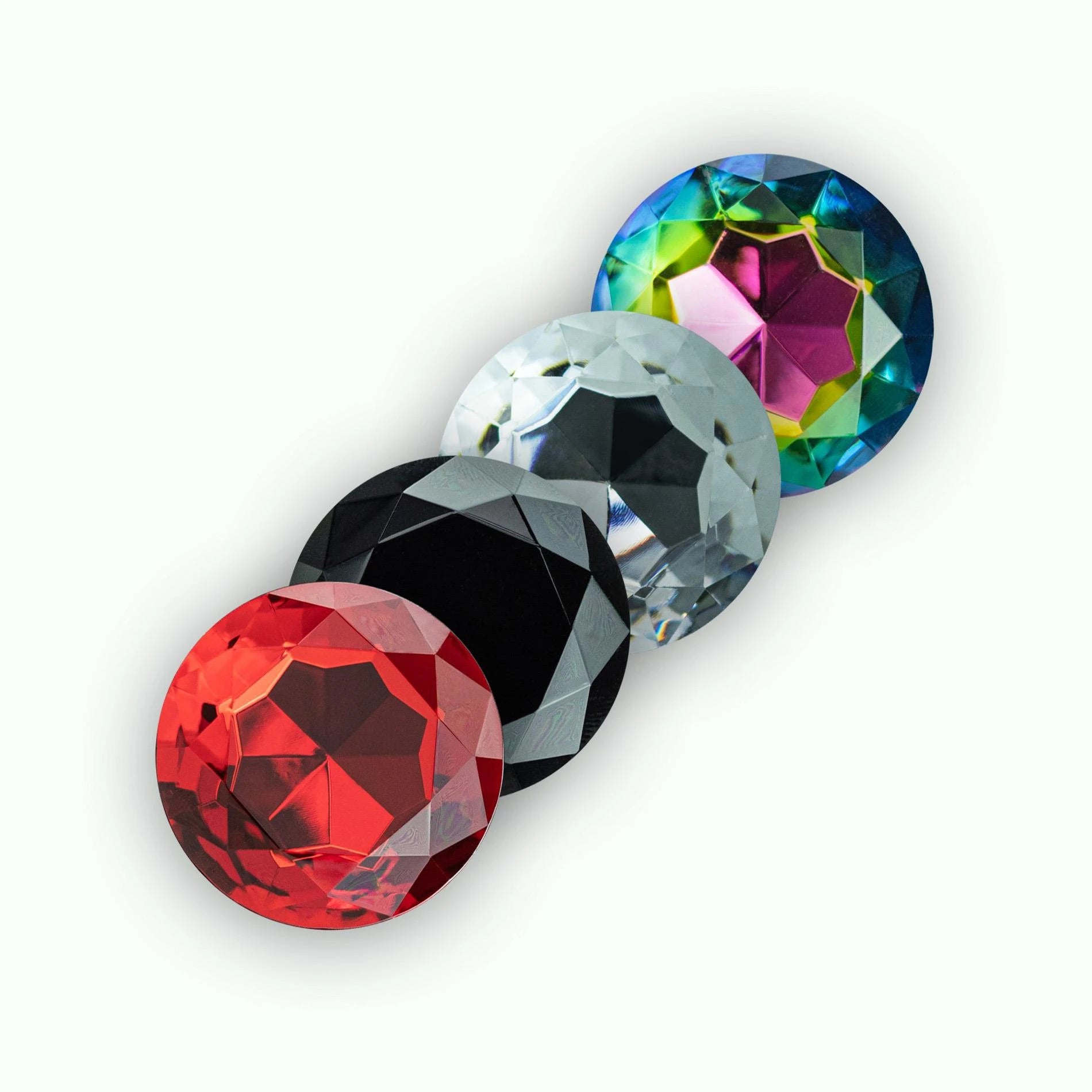 Camileo - Anal Plug with Four Interchangeable Jewels - Small - Black