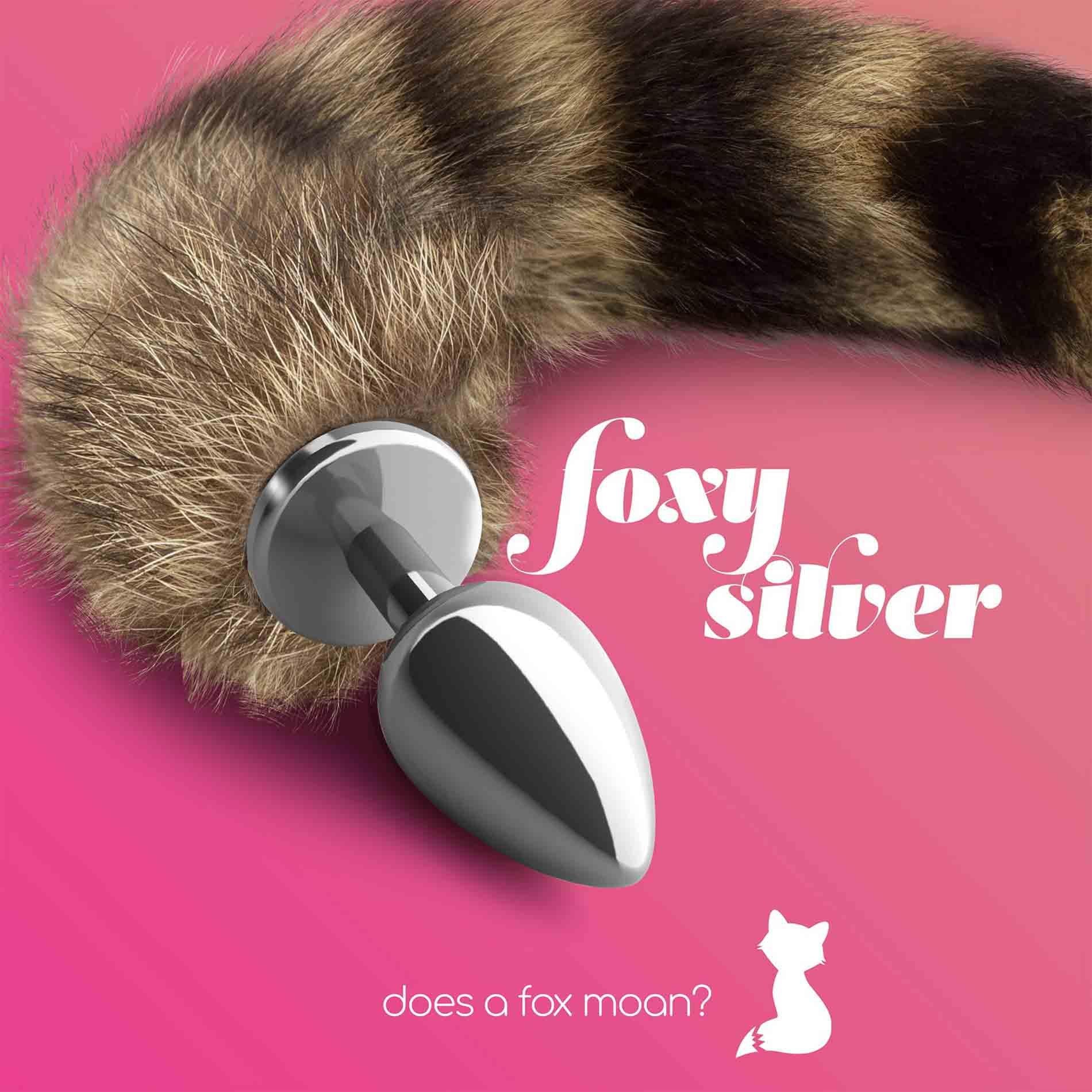 Foxy Silver - Metal Anal Plug with Tail - Silver/Brown