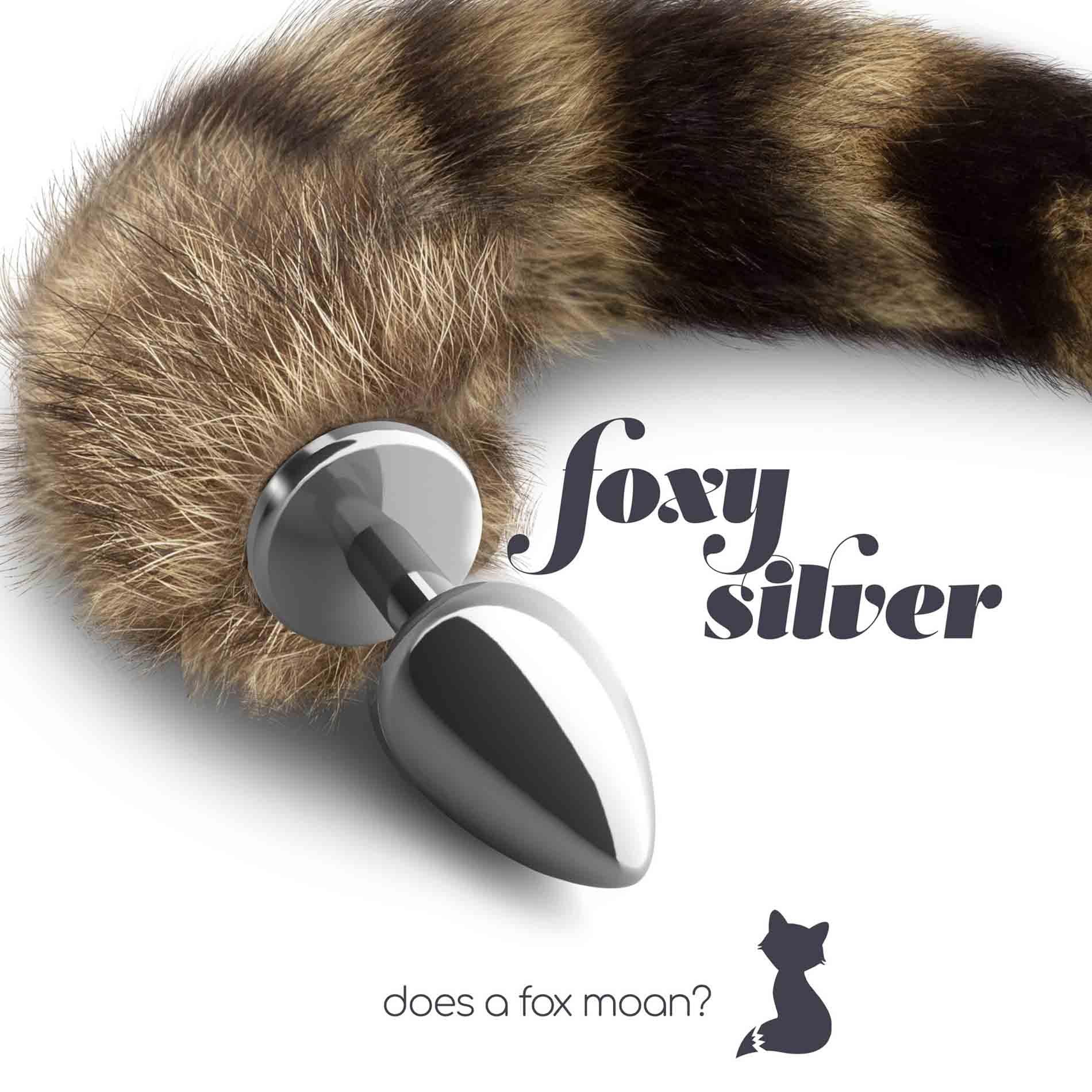Foxy Silver - Metal Anal Plug with Tail - Silver/Brown