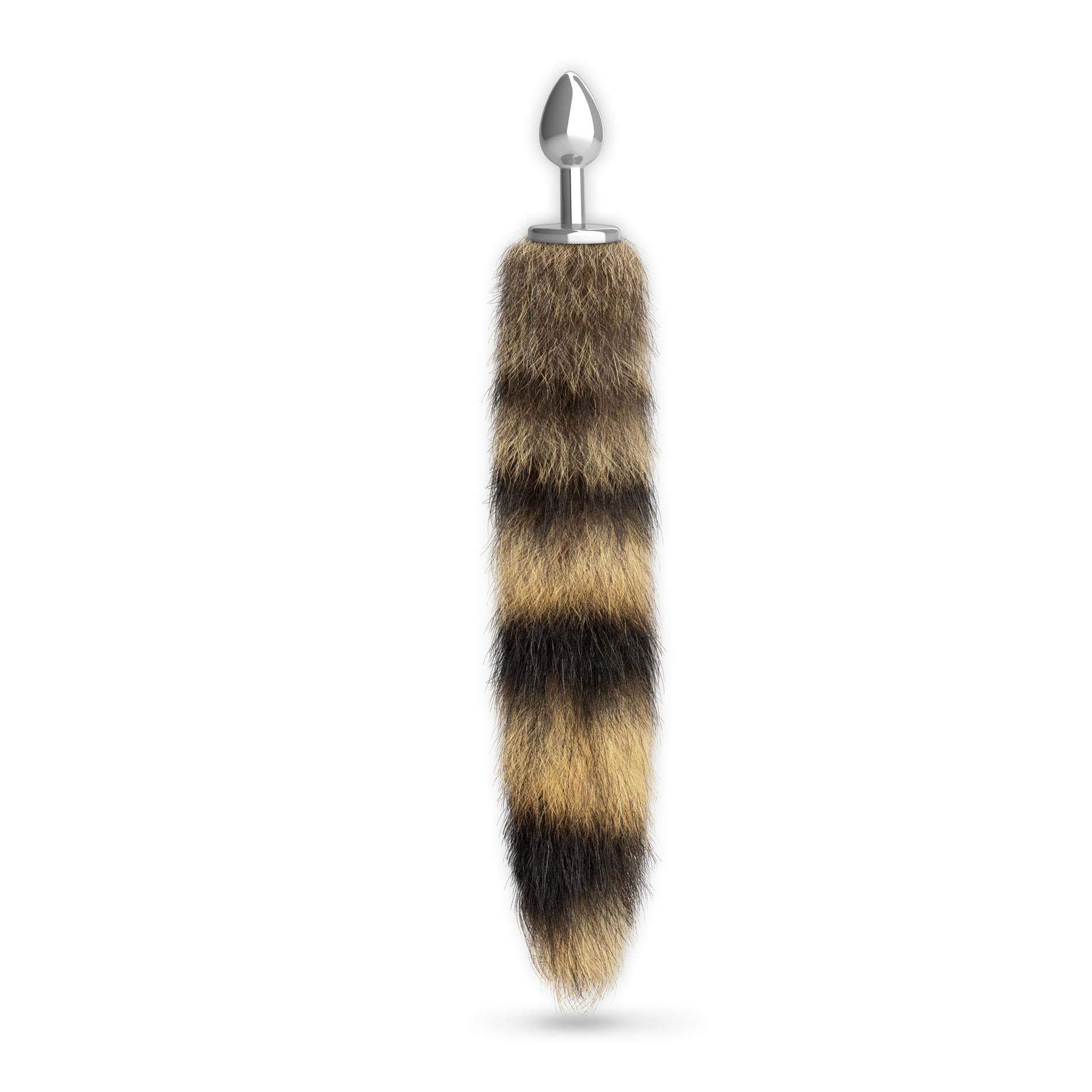 Foxy Silver - Metal Anal Plug with Tail - Silver/Brown