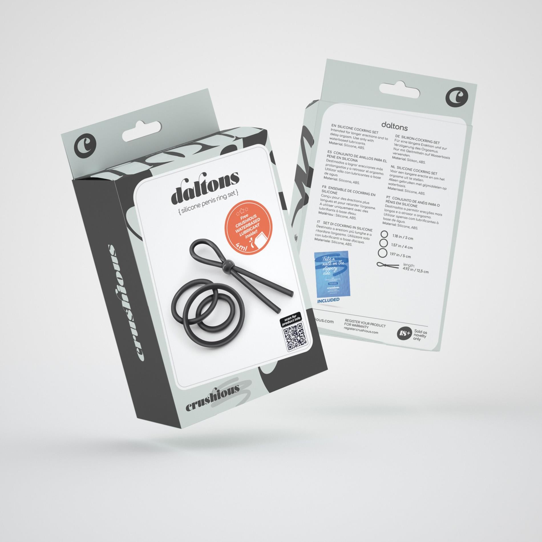 Daltons - Silicone Cockring Set - Black