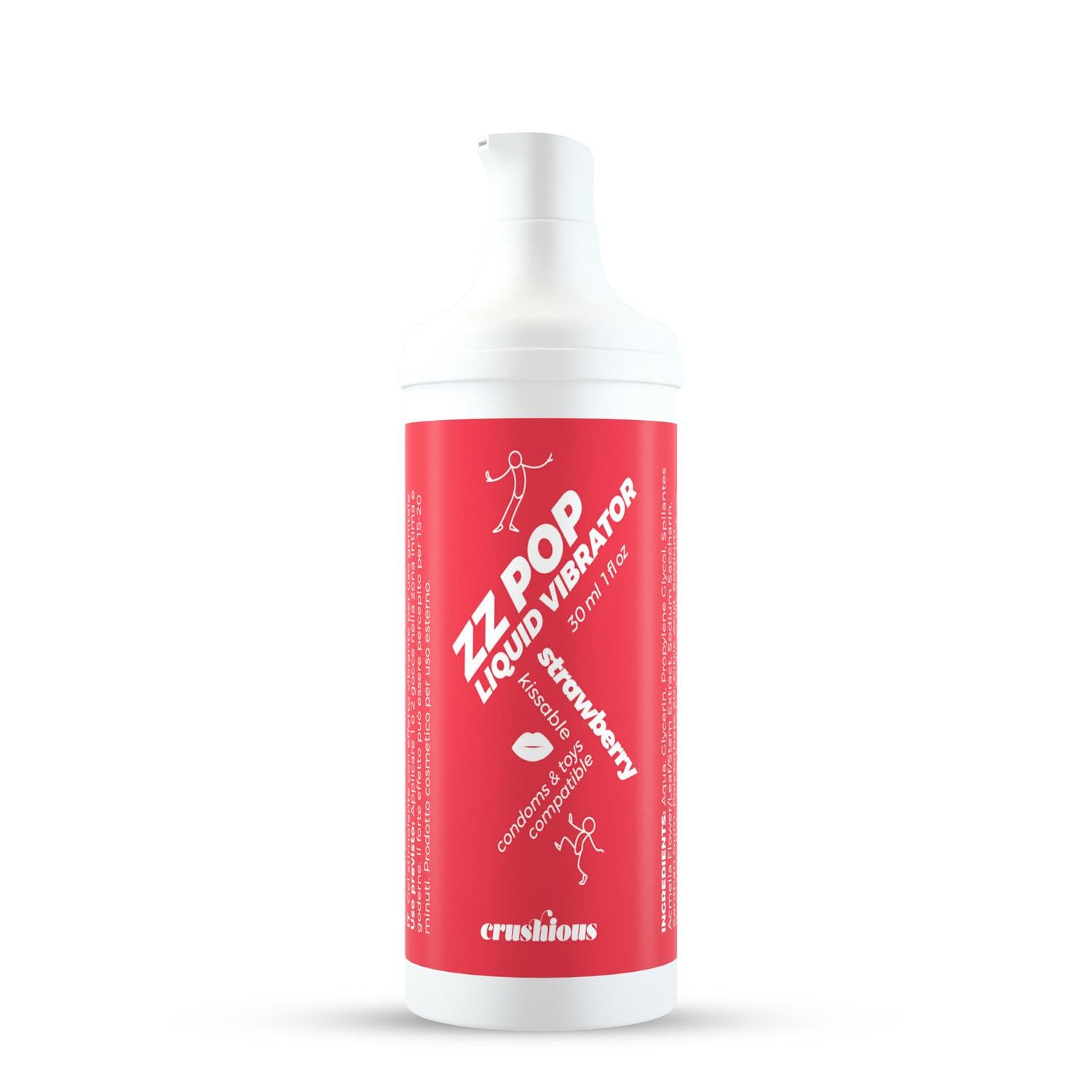 ZZ Pop - Kissable Liquid Vibrator - Strawberry - 1 fl oz / 30 ml