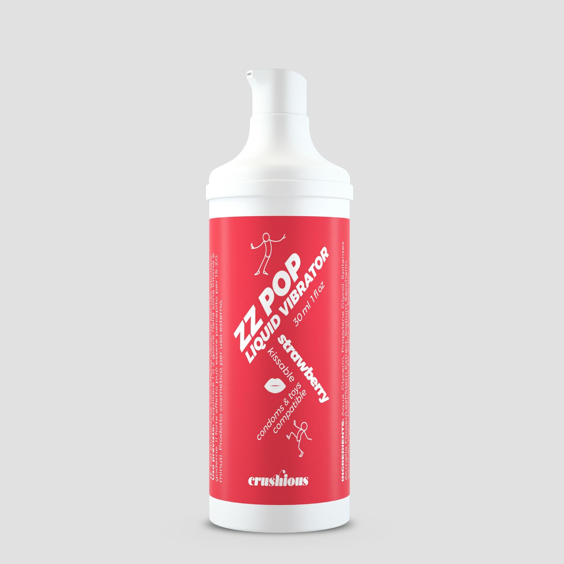 ZZ Pop - Kissable Liquid Vibrator - Strawberry - 1 fl oz / 30 ml