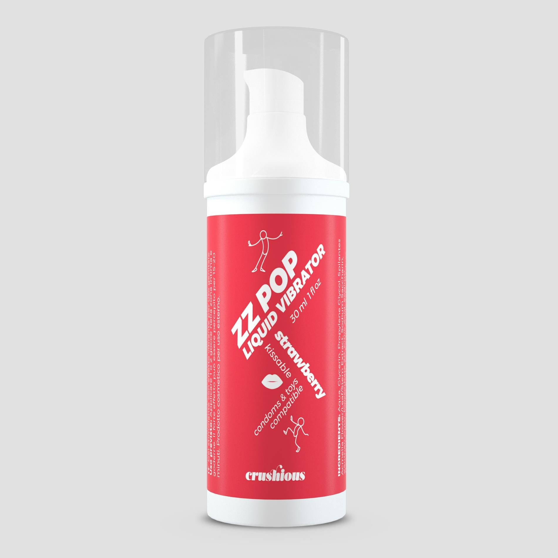 ZZ Pop - Kissable Liquid Vibrator - Strawberry - 1 fl oz / 30 ml
