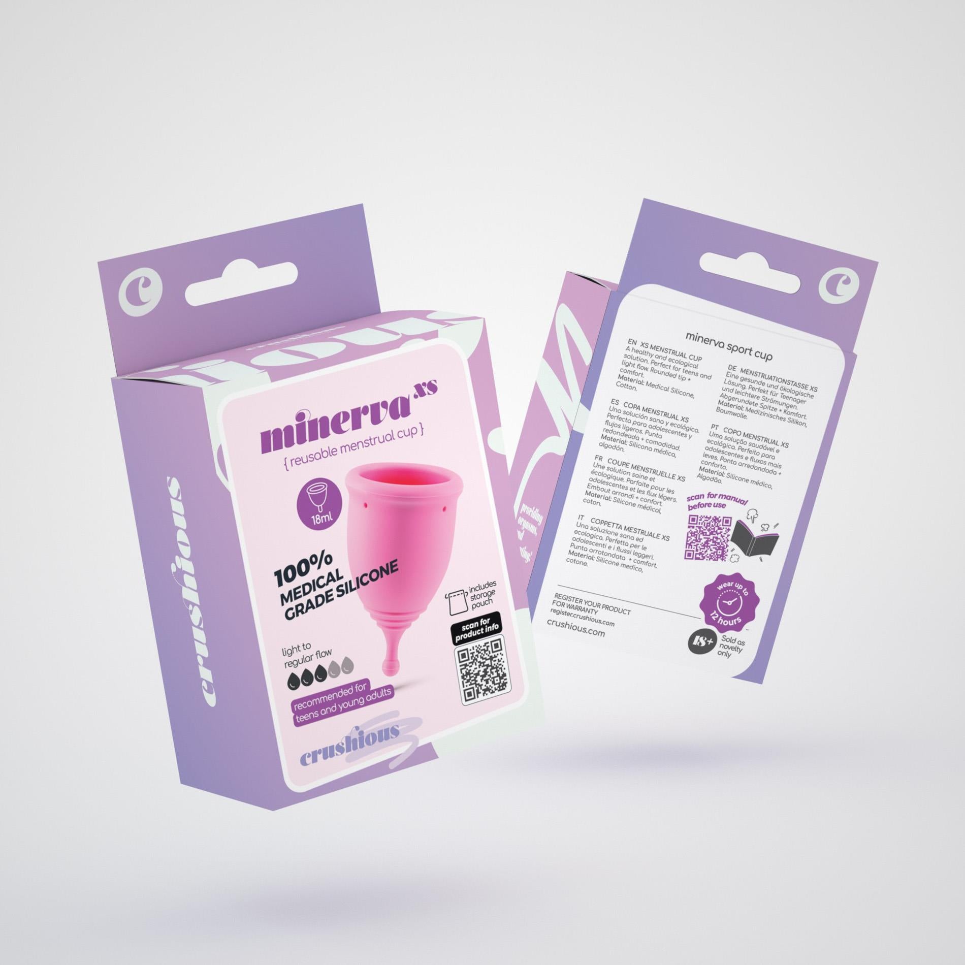 Minerva - Menstrual Cup with Pouch - XS - Pink