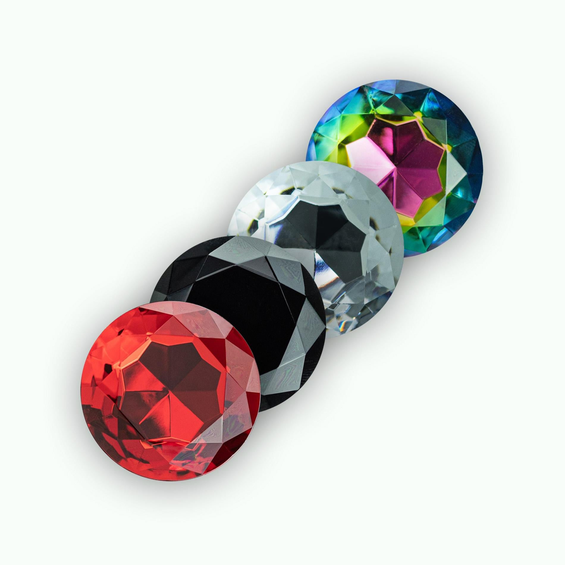 Camileo - Anal Plug with Four Interchangeable Jewels - Medium - Black