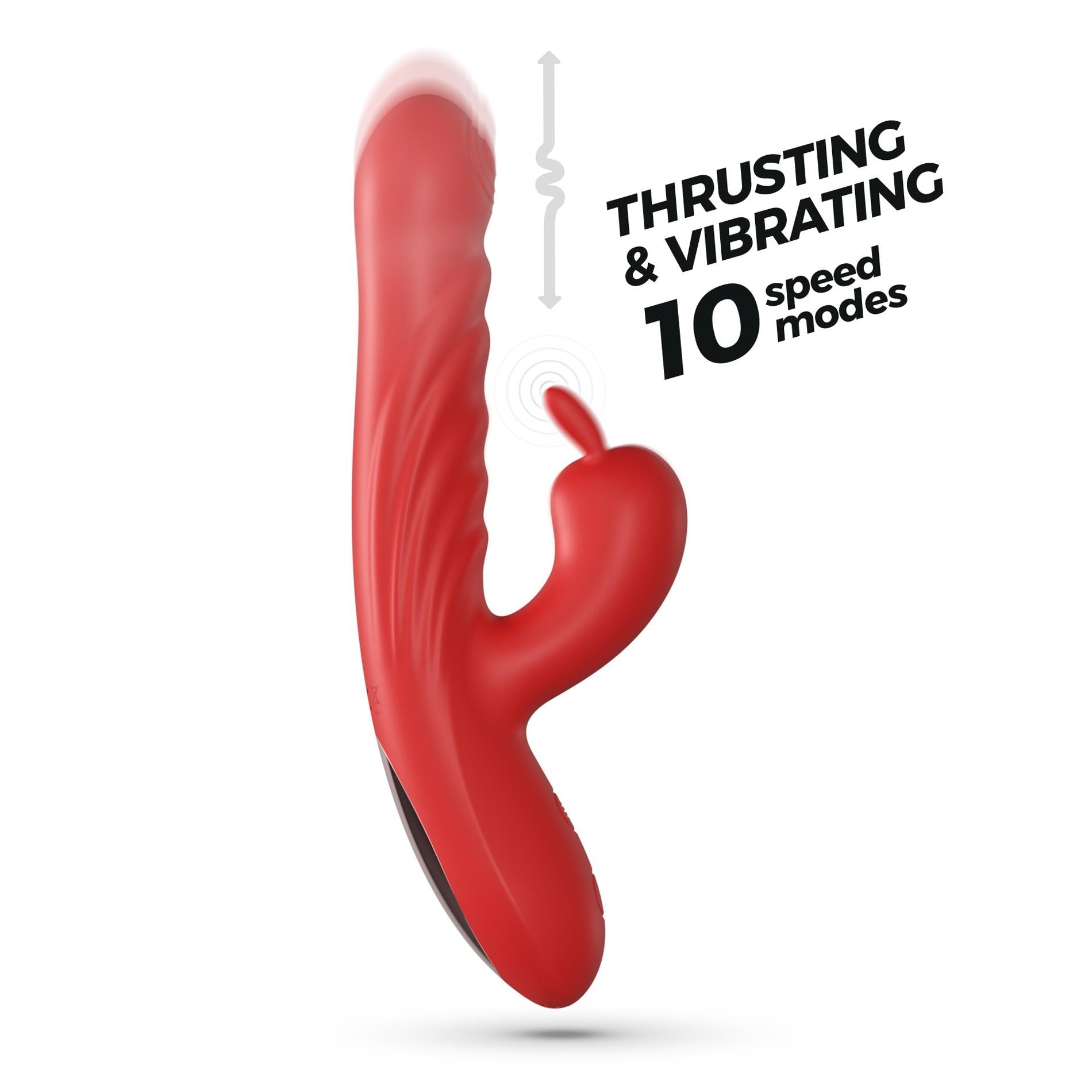 Lapin - Thrusting Rabbit Vibrator - Red