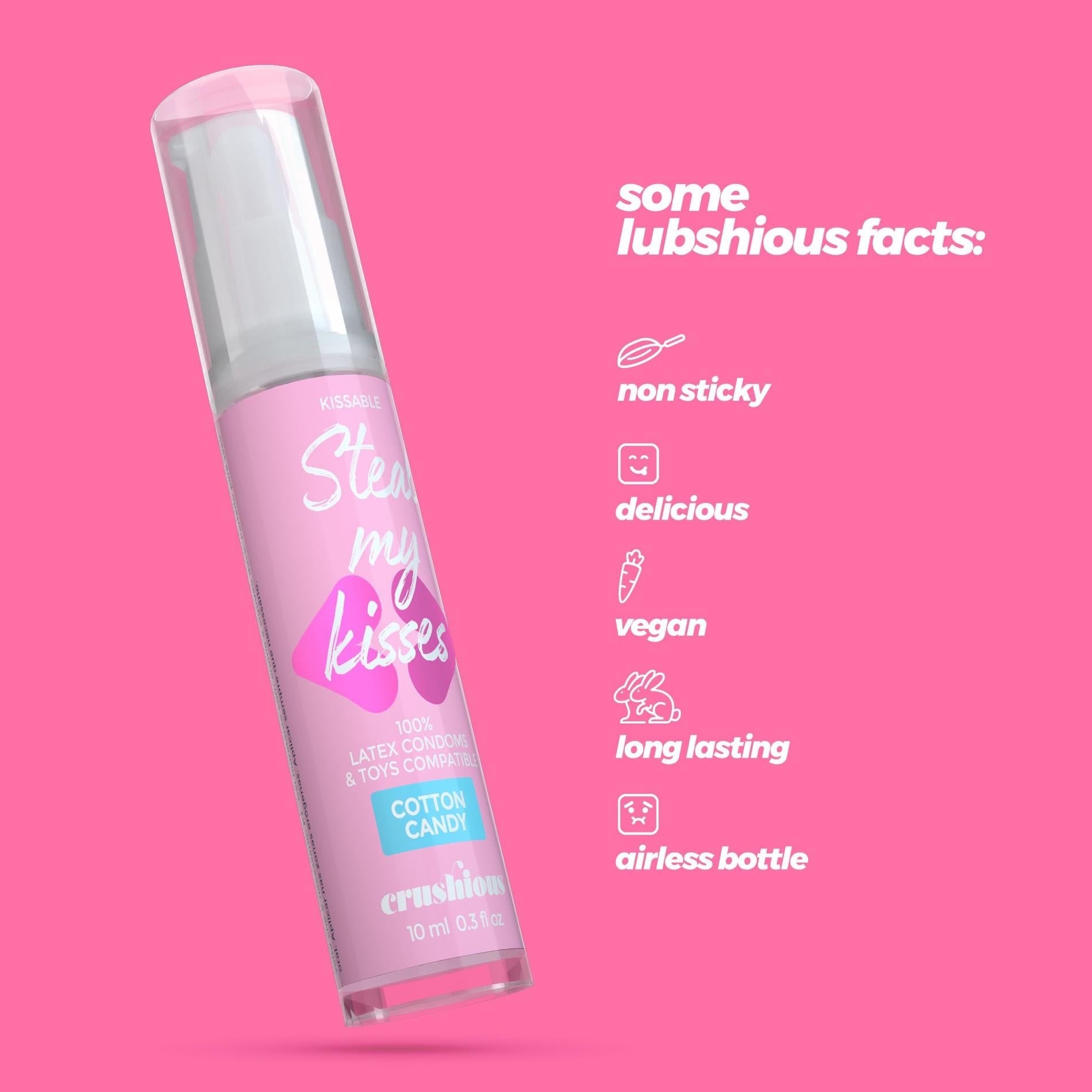 Steal My Kisses - Lubricant - Cotton Candy Flavour - 0.3 fl oz / 10 ml
