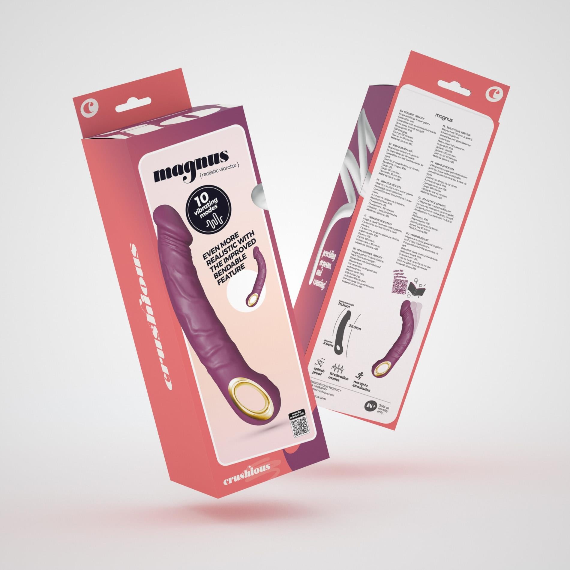 CRUSHIOUS MAGNUS BEND FLEXIBLE VIBRATOR PURPLE