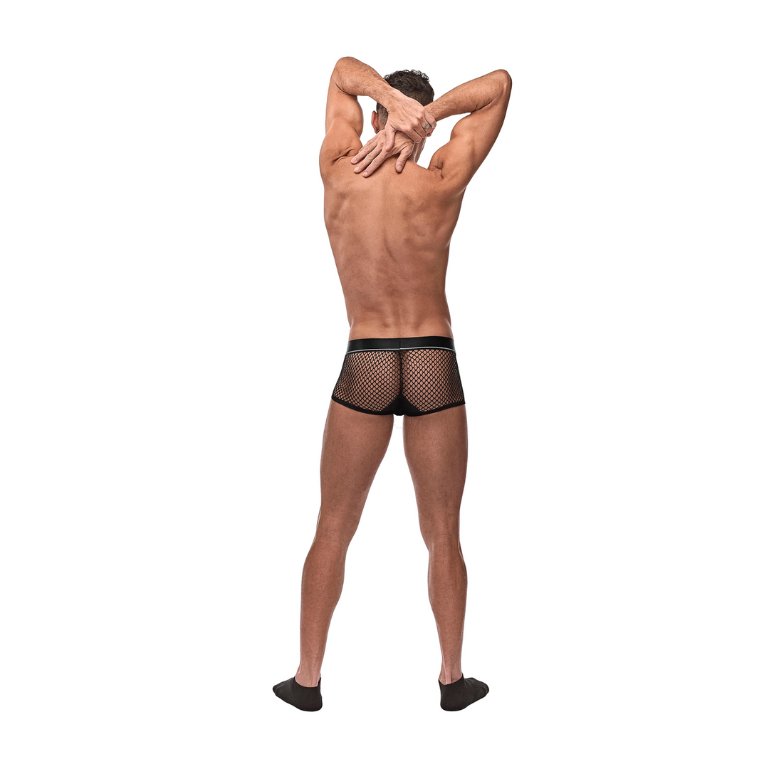 Mini cock ring court avec cockring rouge - S - Noir