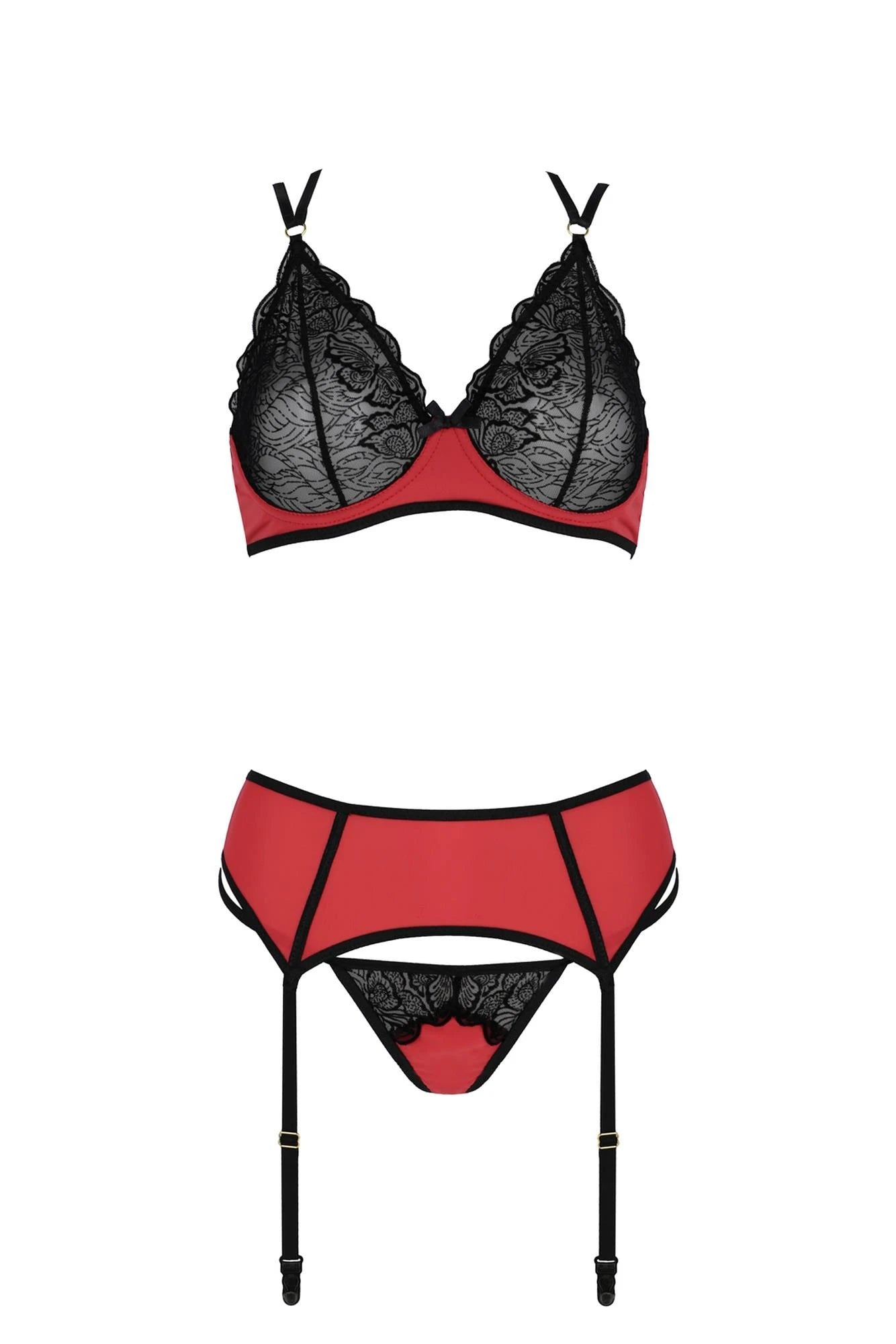Lingerie-MAGNOLIA SET red XXL/XXXL