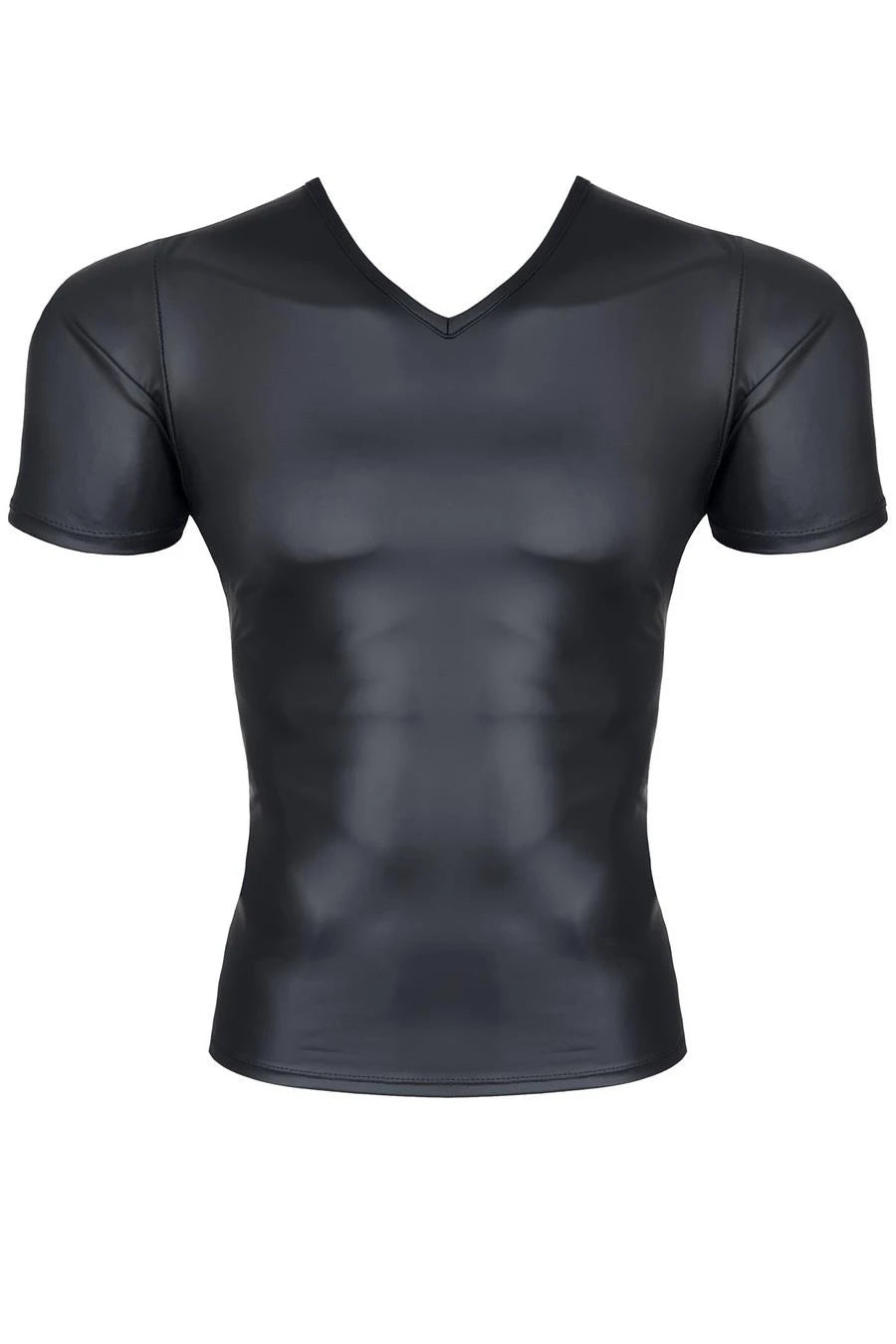men's wetlook V-neck t-shirt S