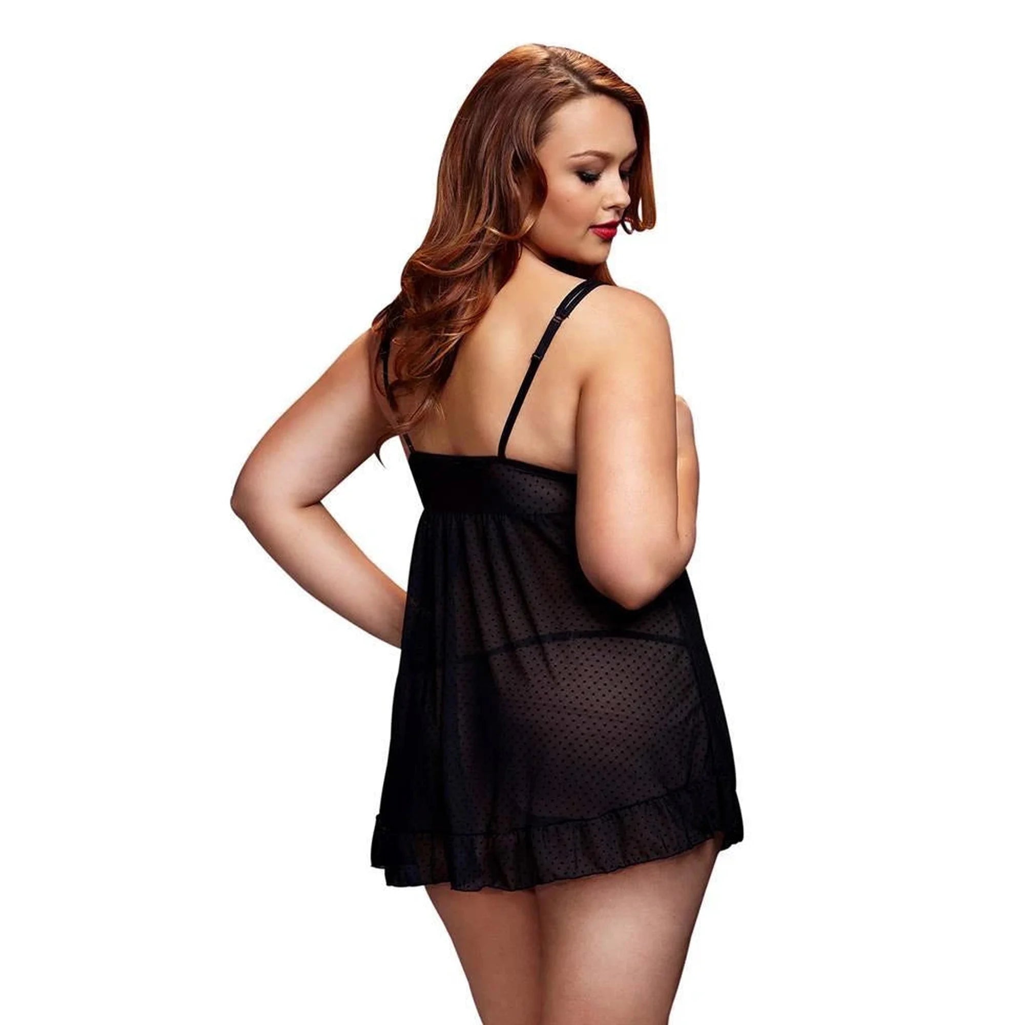 SHEER BABYDOLL W/OPEN CUP BRA PANT, XL