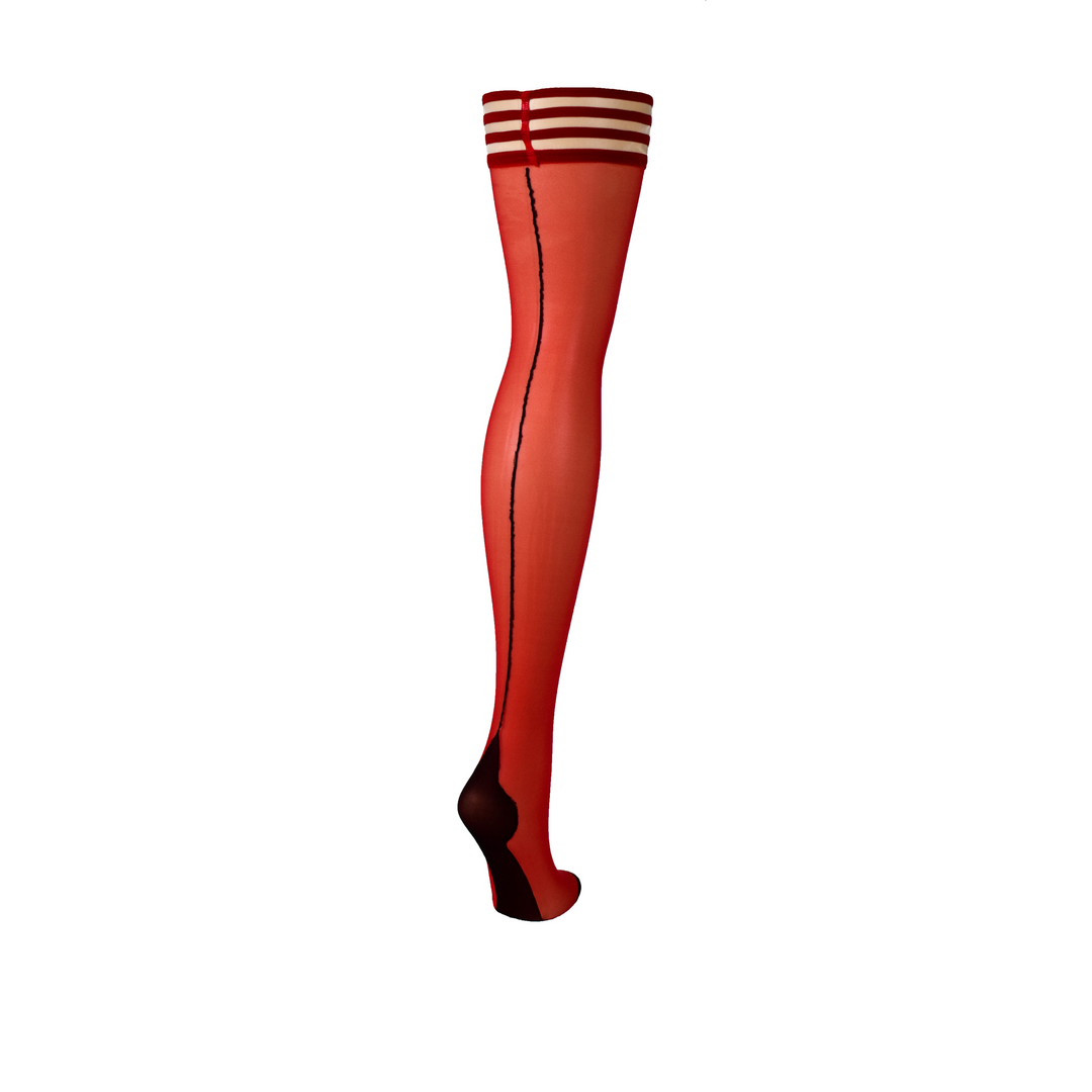 Monica - Haut de cuisse - D - Rouge